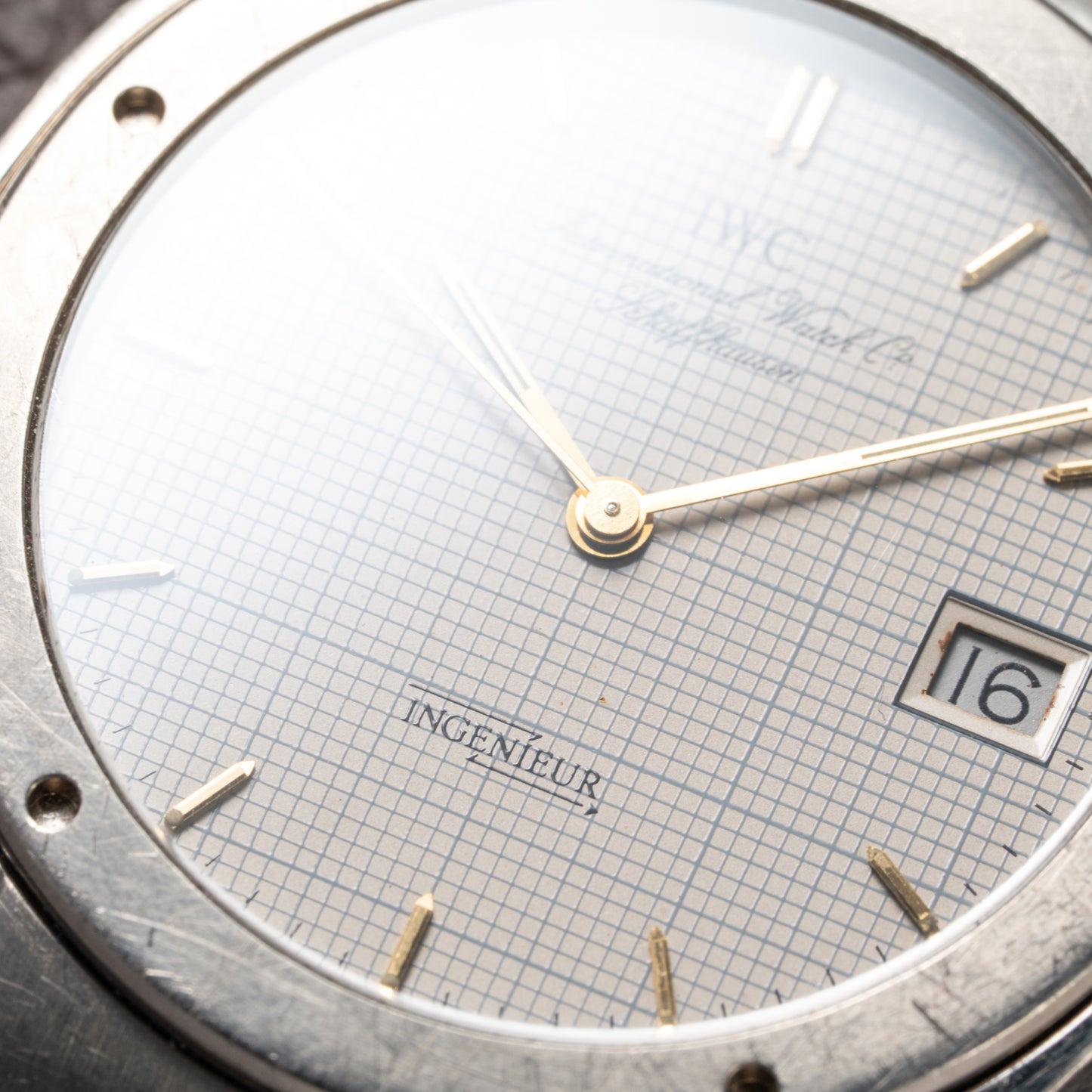 IWC Ingenieur Quartz Titanium Grey 'Graph Paper' dial Ref 3350 from 1990s