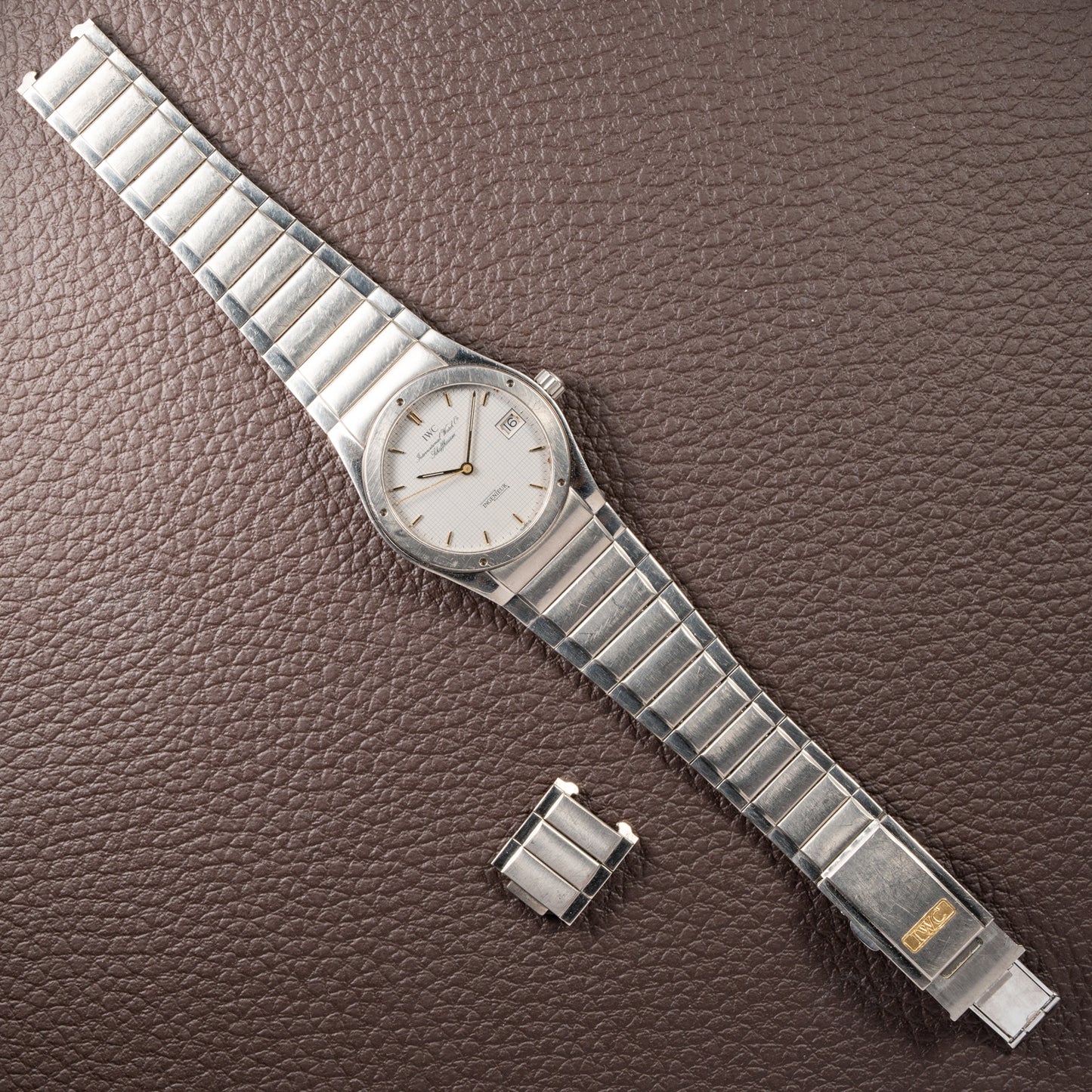 IWC Ingenieur Quartz Titanium Grey 'Graph Paper' dial Ref 3350 from 1990s