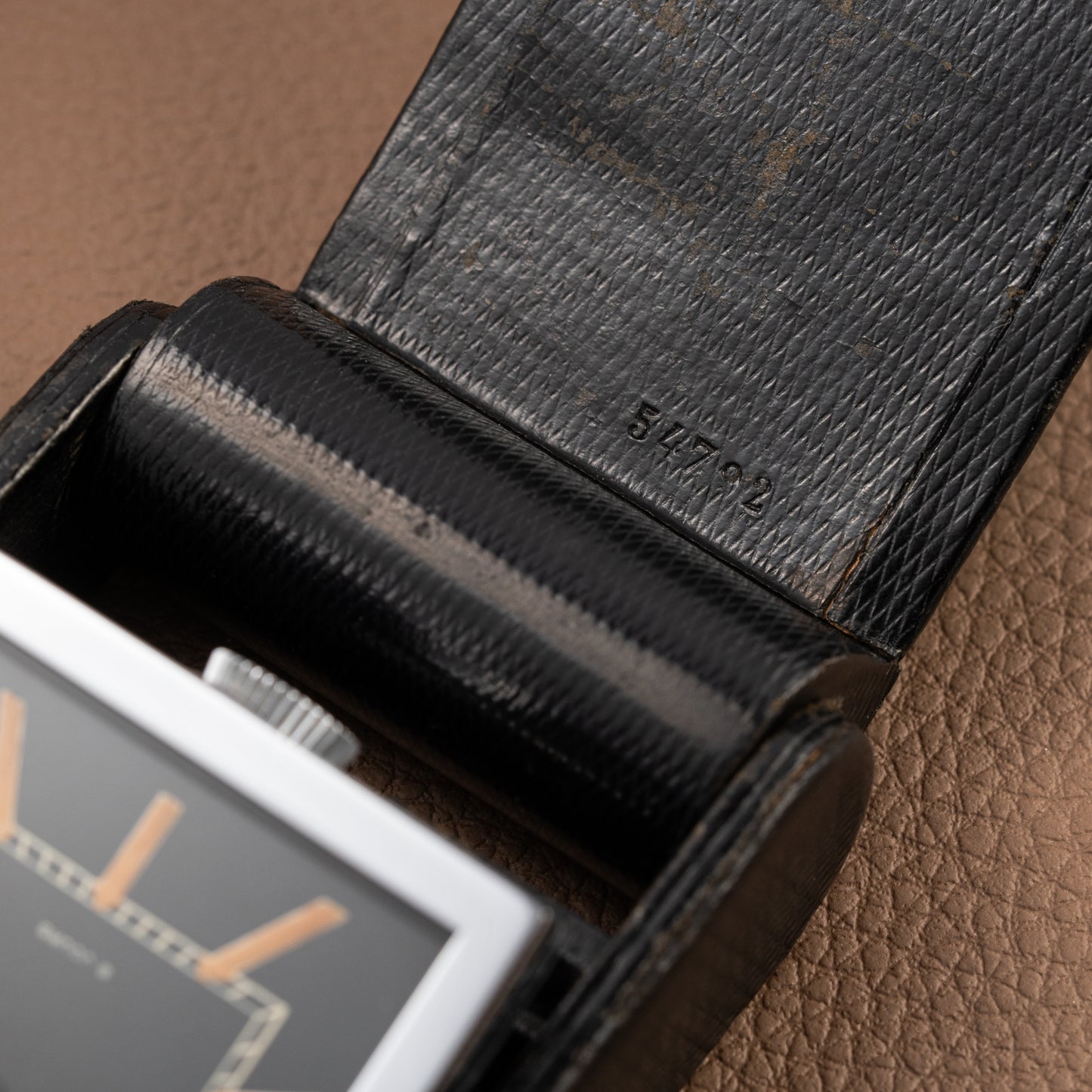 Jaeger LeCoultre Fabriqué en Suisse 8 Jours Travel Clock Black Dial 1940s