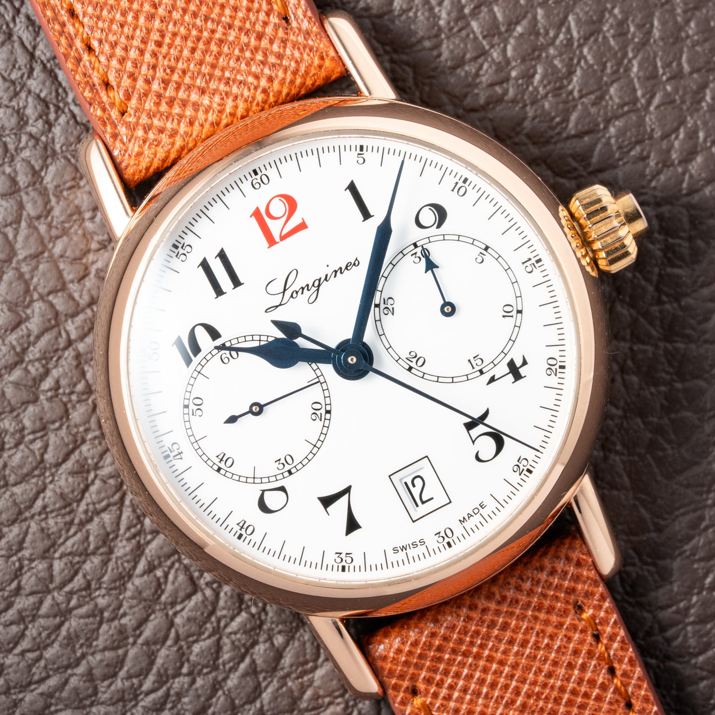 Longines Heritage 180th Anniversary Ref. L27758233 Rosé Gold 18k with Monopusher circa 2012