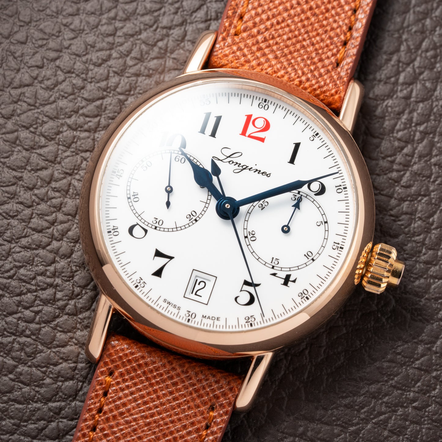 Longines Heritage 180th Anniversary Ref. L27758233 Rosé Gold 18k with Monopusher circa 2012