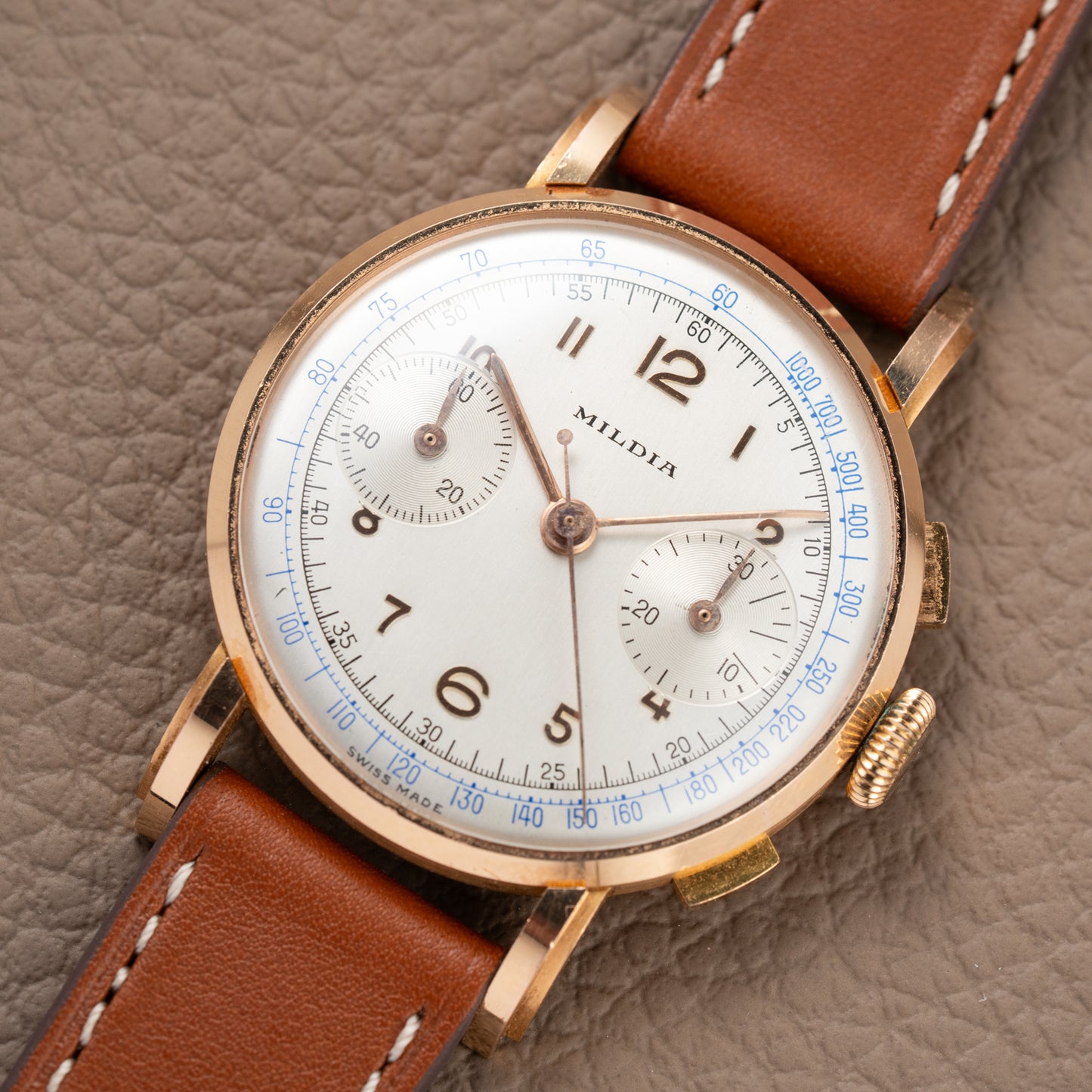 Mildia Valjoux 22 Chronograph Stepped Lugs