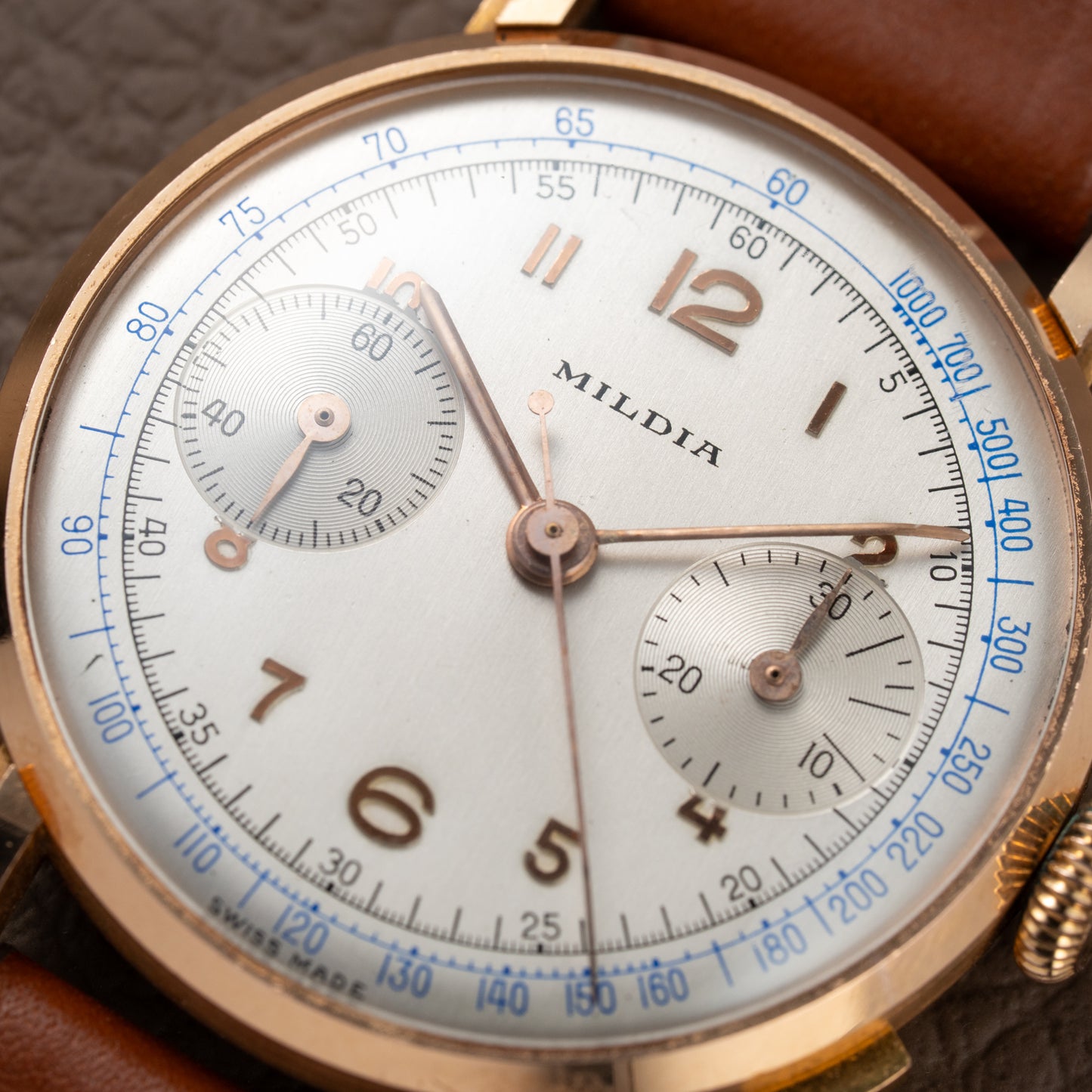 Mildia Valjoux 22 Chronograph Stepped Lugs