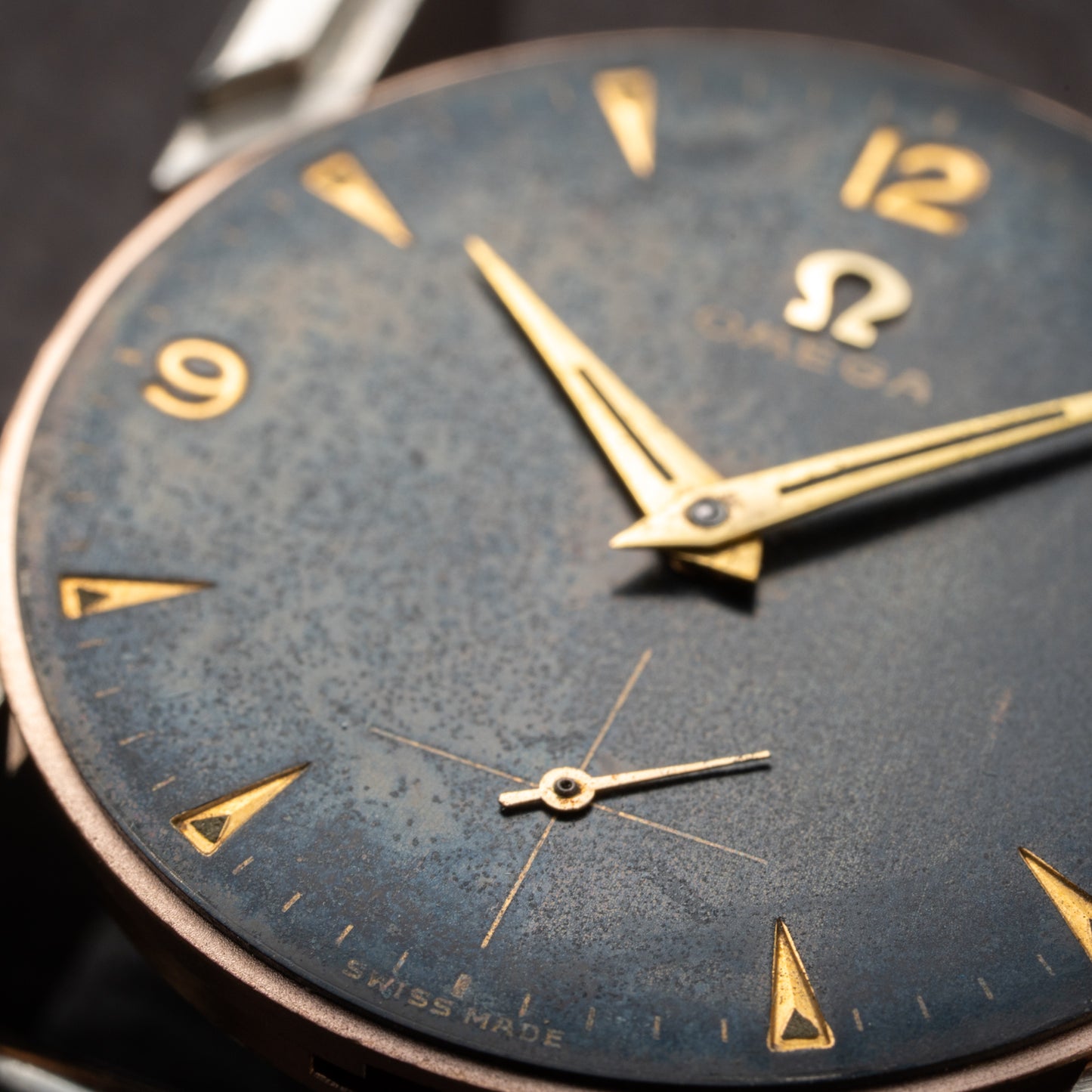 Omega Black Dial Rare Sunken Indexes Cal. 266 Ref. 2750 from 1954