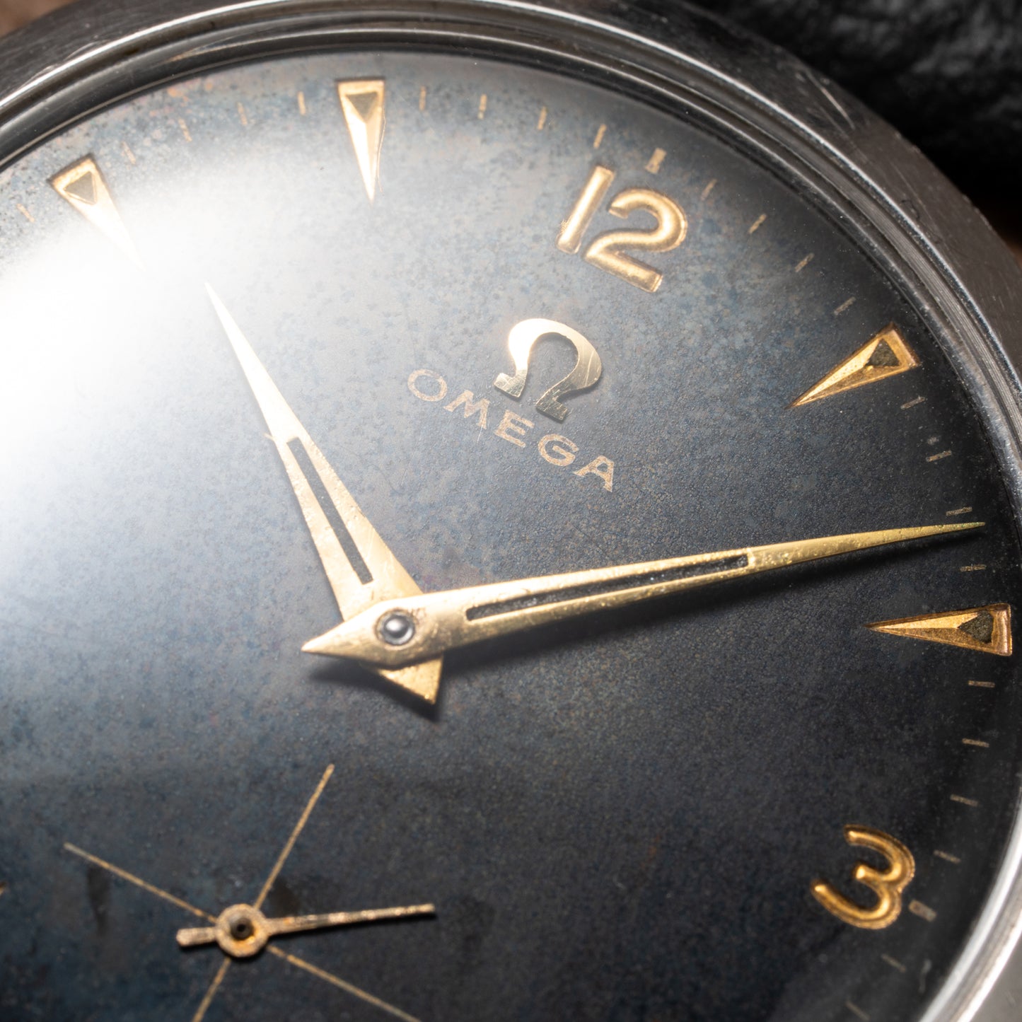 Omega Black Dial Rare Sunken Indexes Cal. 266 Ref. 2750 from 1954