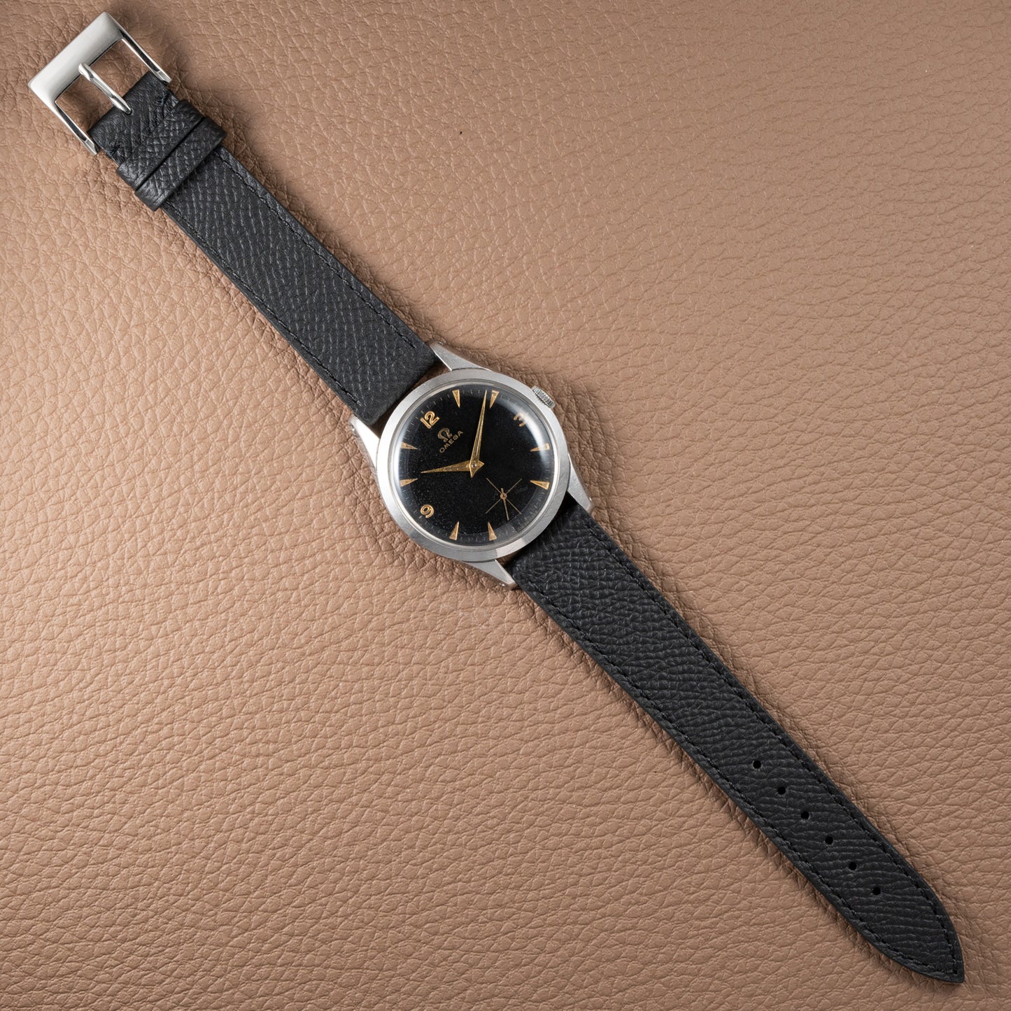 Omega Black Dial Rare Sunken Indexes Cal. 266 Ref. 2750 from 1954
