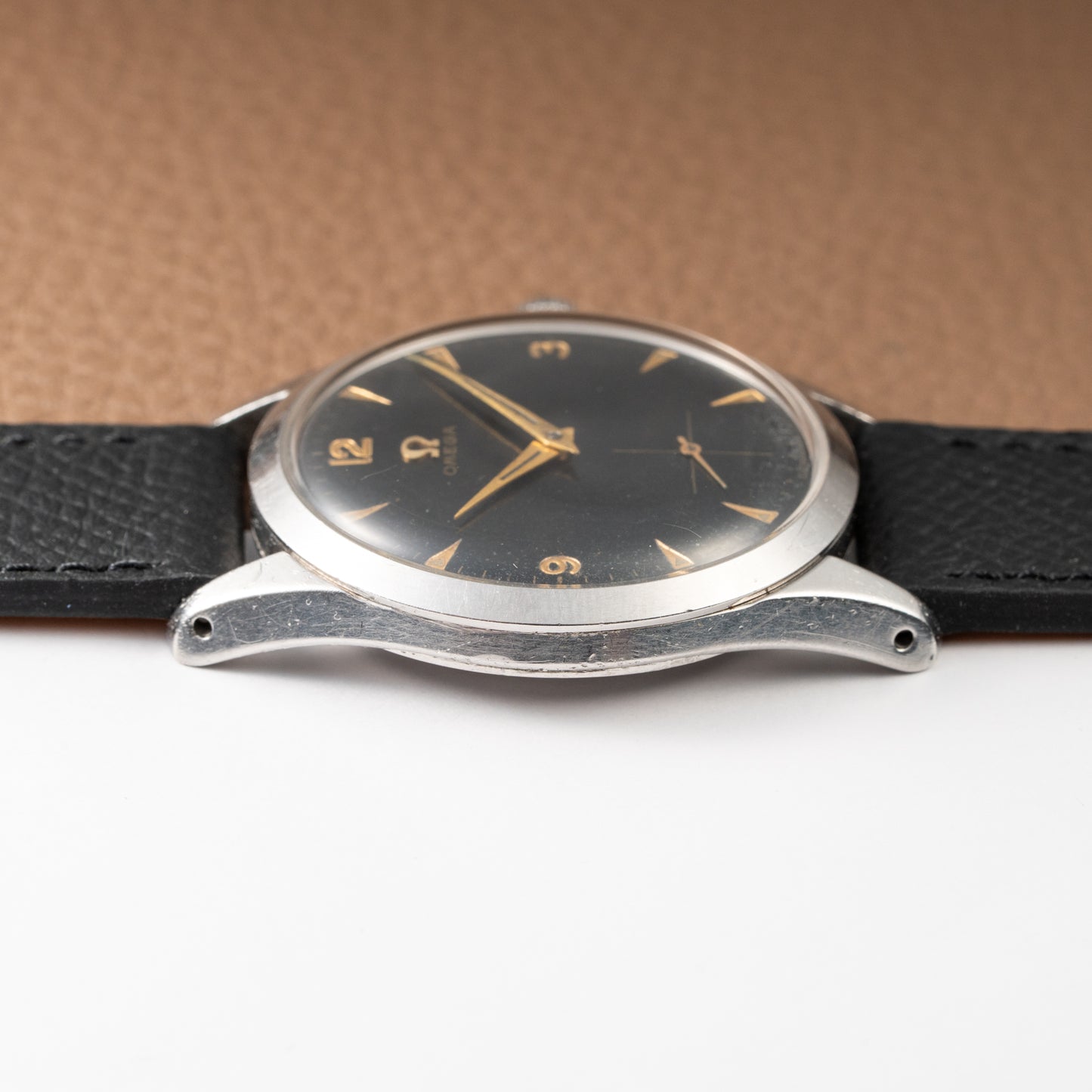 Omega Black Dial Rare Sunken Indexes Cal. 266 Ref. 2750 from 1954
