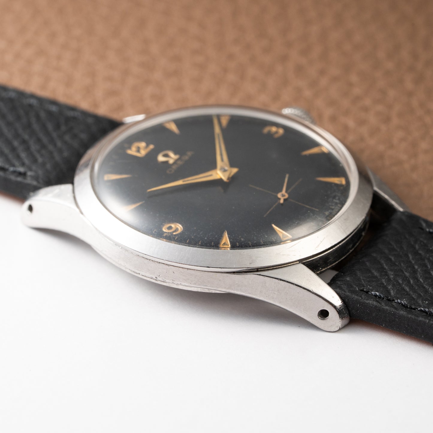 Omega Black Dial Rare Sunken Indexes Cal. 266 Ref. 2750 from 1954