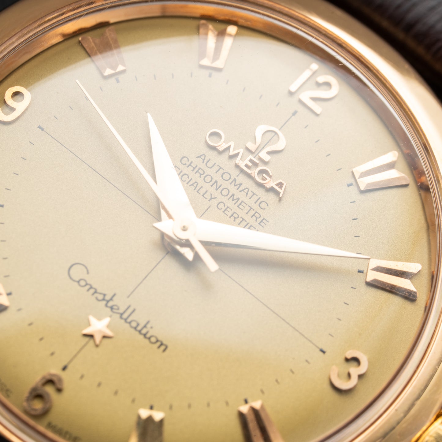 Omega Constellation Automatic Crosshair 18K Rosé Gold Ref. 2852 / 2853 French Case 1956