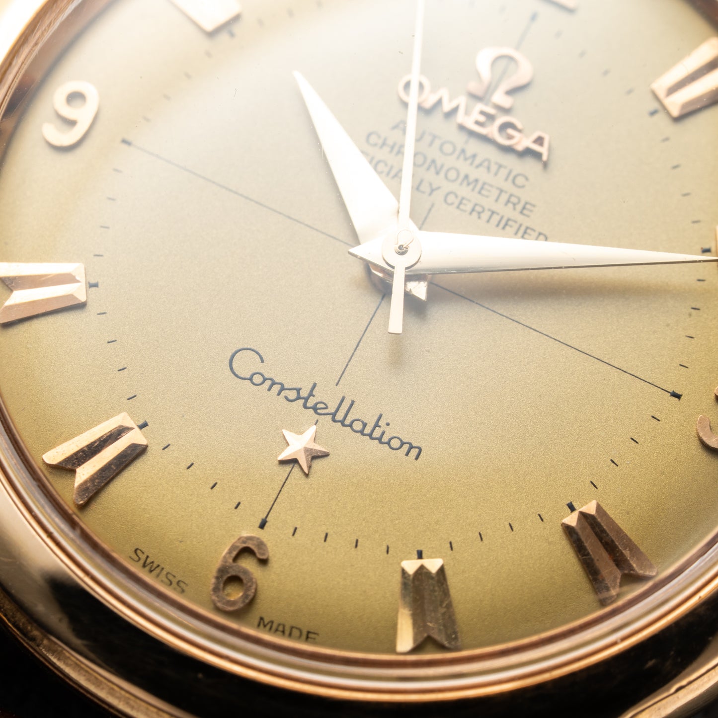 Omega Constellation Automatic Crosshair 18K Rosé Gold Ref. 2852 / 2853 French Case 1956