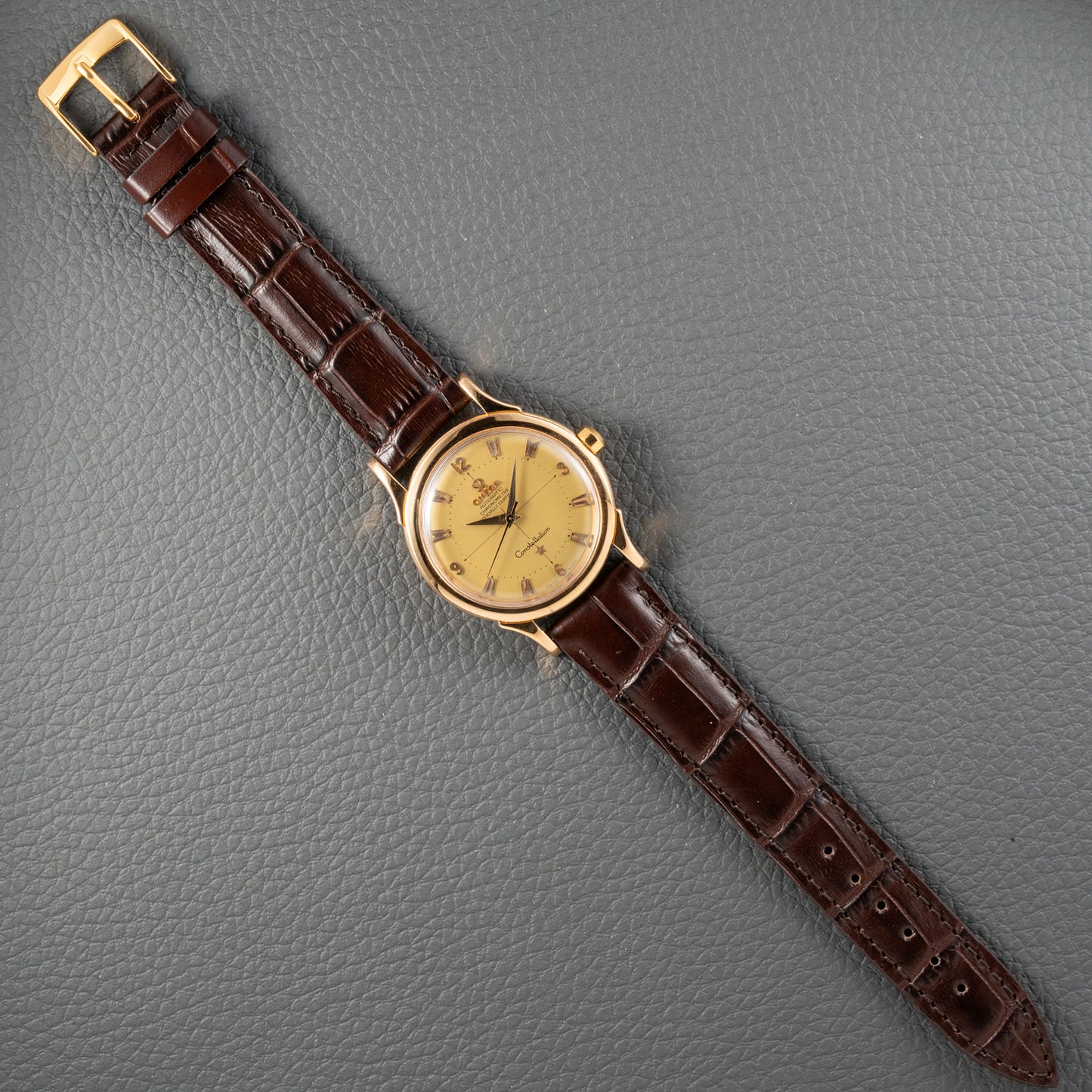 Omega Constellation Automatic Crosshair 18K Rosé Gold Ref. 2852 / 2853 French Case 1956