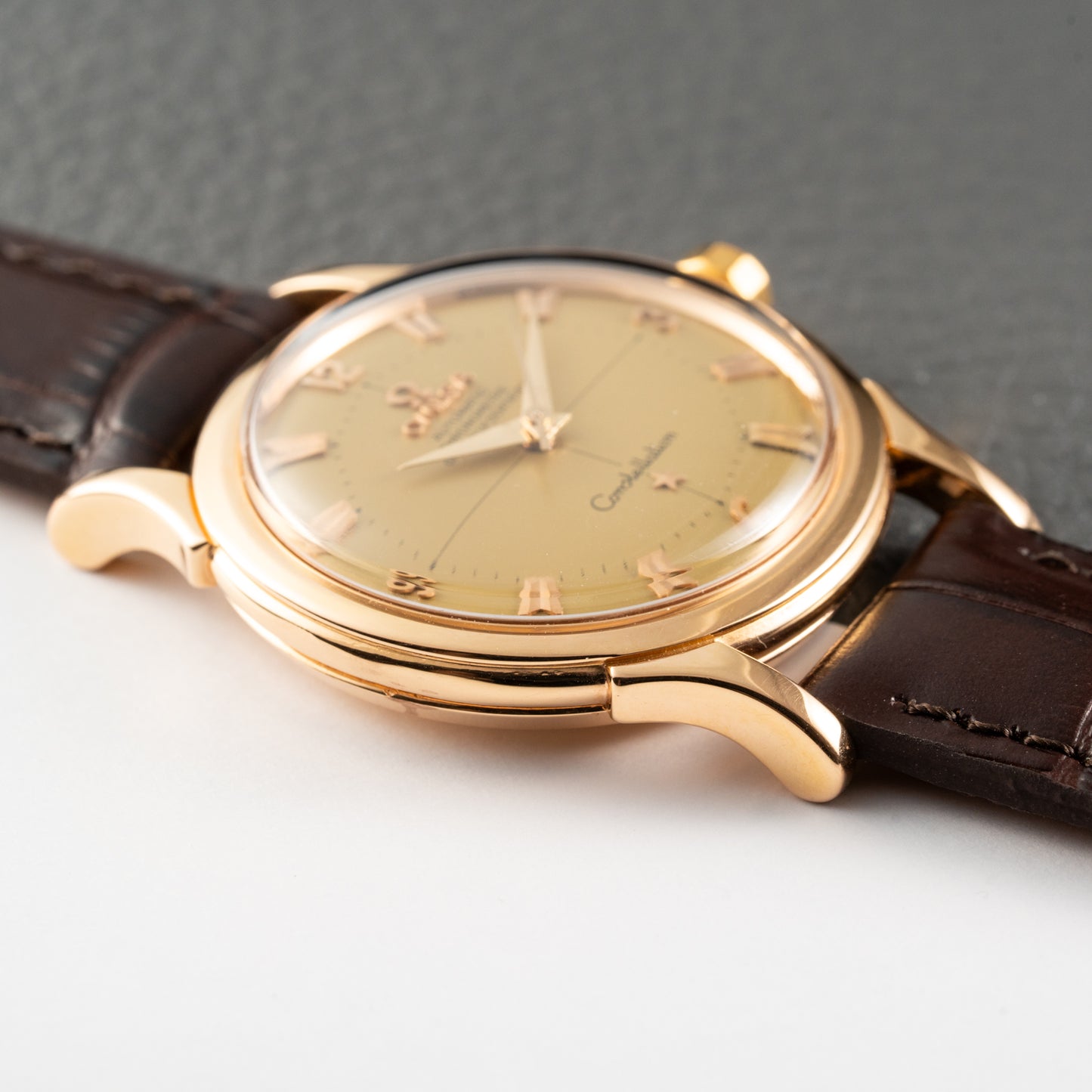 Omega Constellation Automatic Crosshair 18K Rosé Gold Ref. 2852 / 2853 French Case 1956
