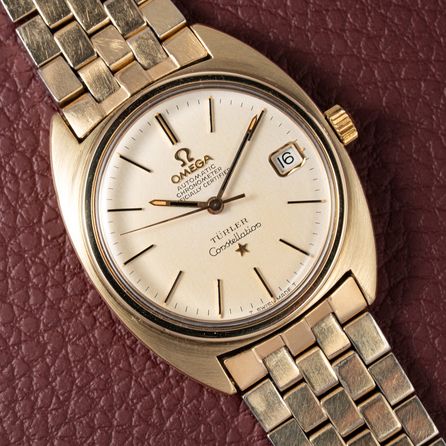 Omega Constellation C-Shape Türler Brick Bracelet from 1966
