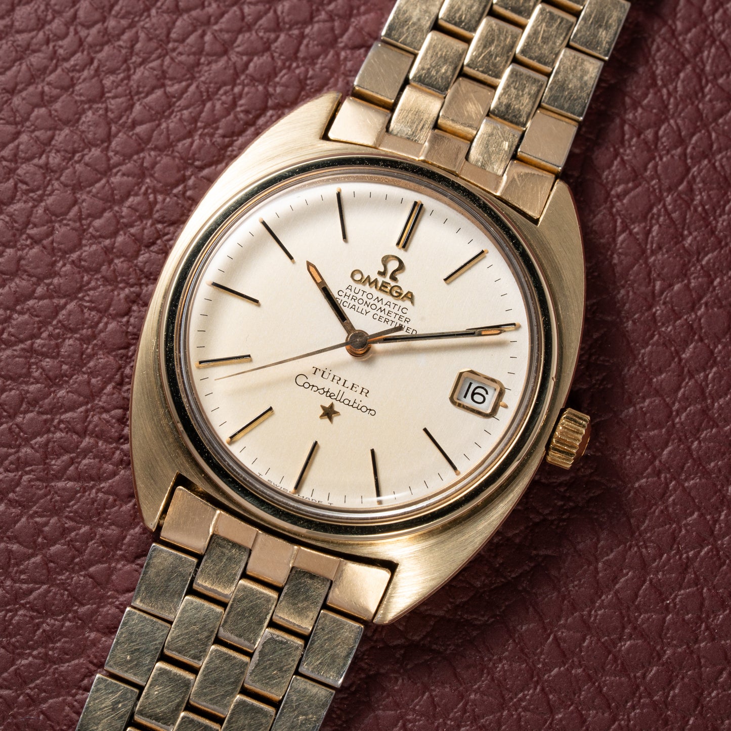 Omega Constellation C-Shape Türler Brick Bracelet from 1966