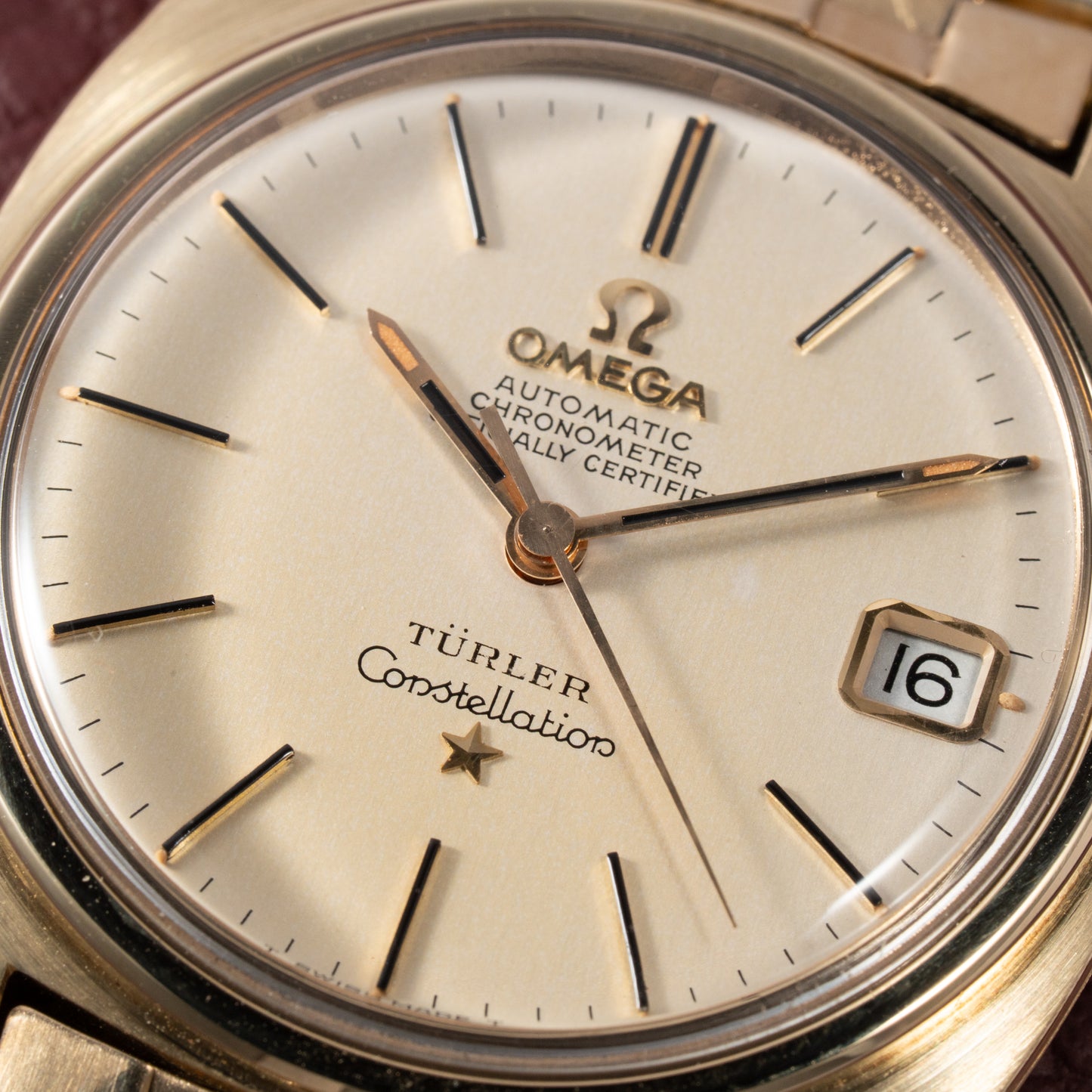 Omega Constellation C-Shape Türler Brick Bracelet from 1966