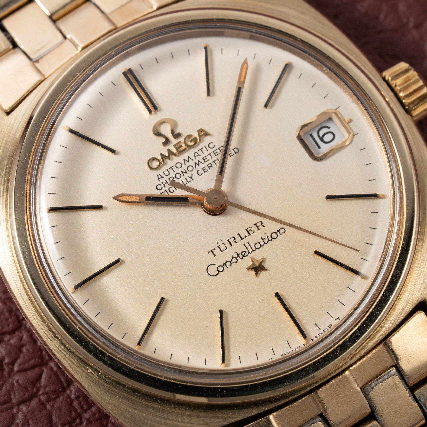 Omega Constellation C-Shape Türler Brick Bracelet from 1966