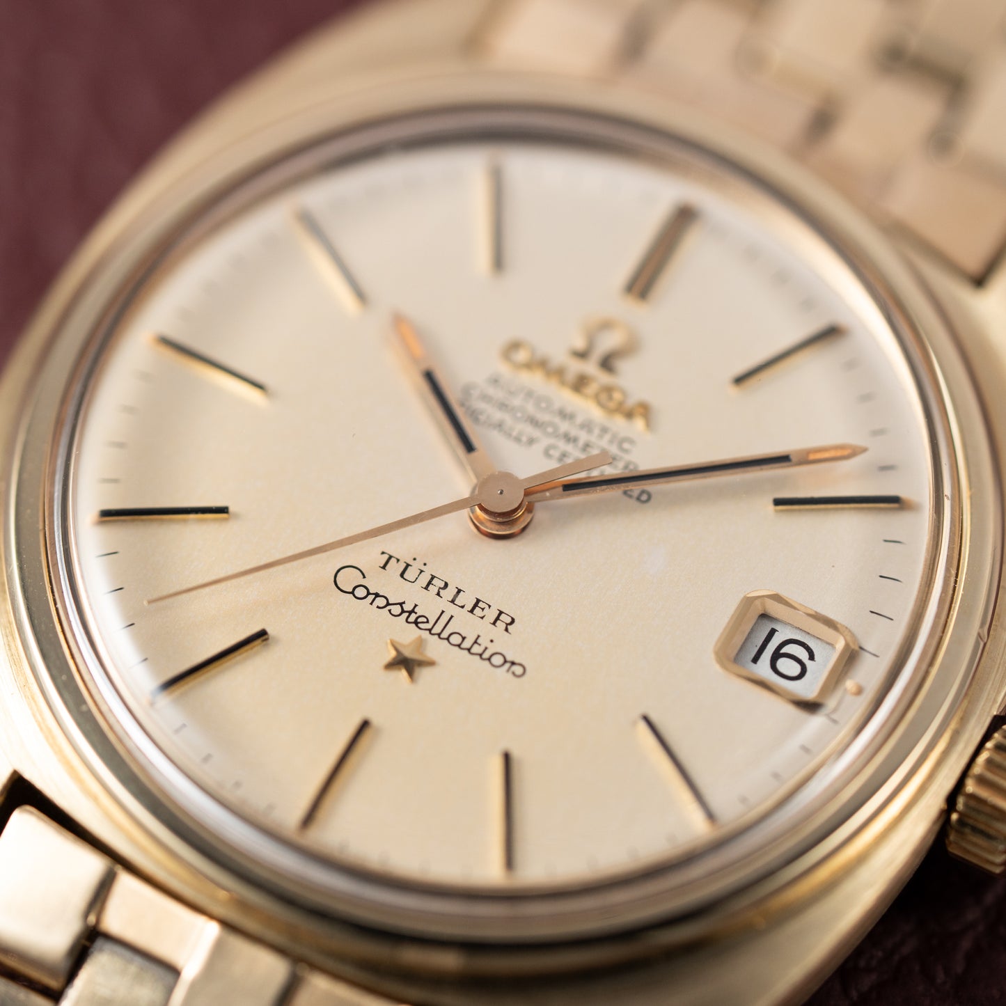 Omega Constellation C-Shape Türler Brick Bracelet from 1966