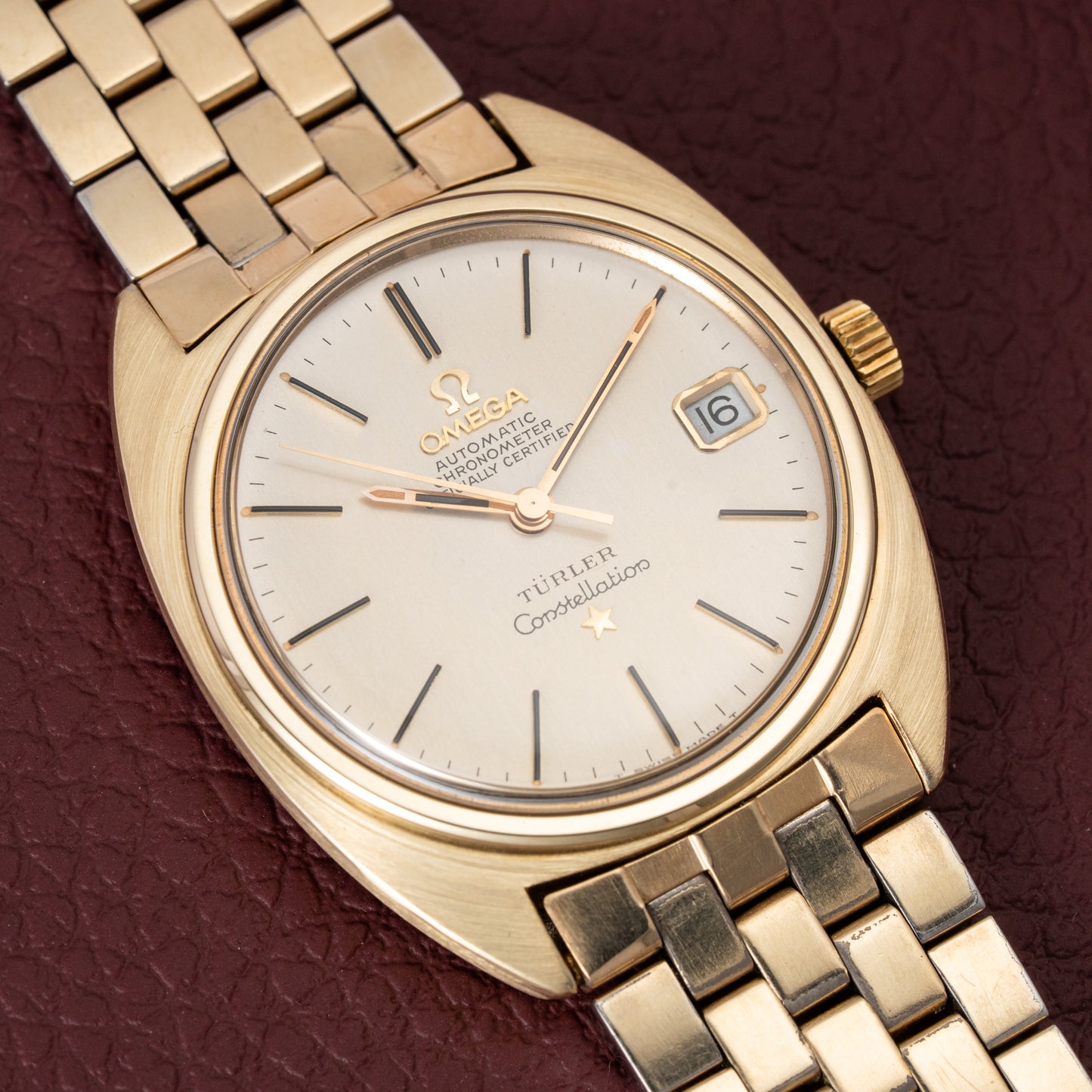 Omega Constellation C-Shape Türler Brick Bracelet from 1966