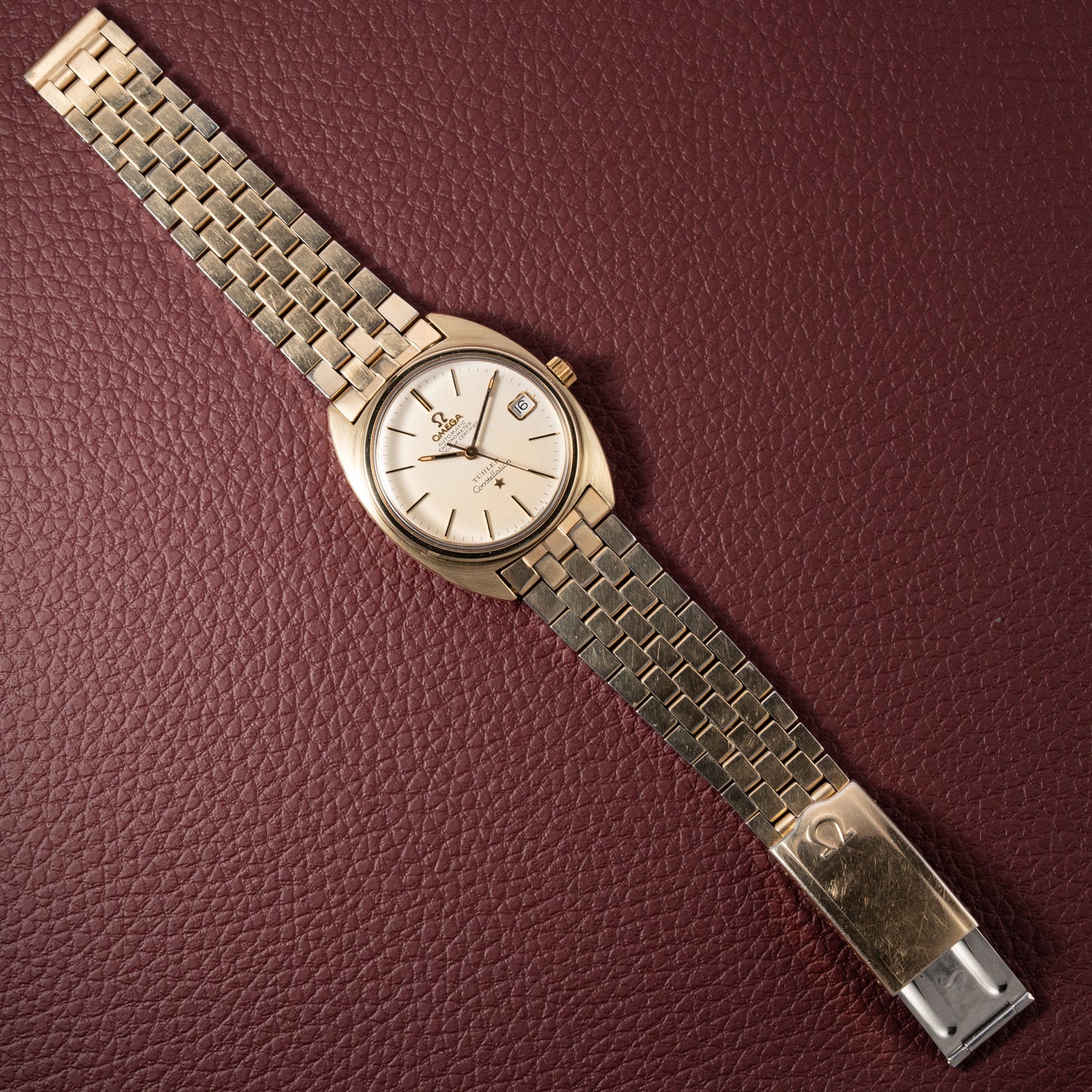 Omega Constellation C-Shape Türler Brick Bracelet from 1966
