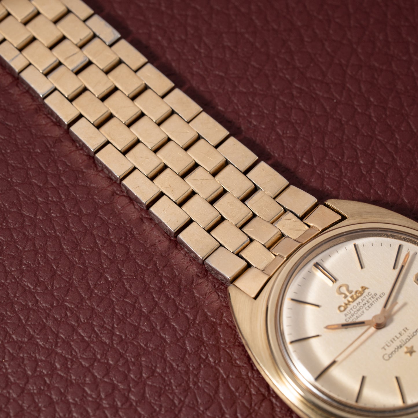 Omega Constellation C-Shape Türler Brick Bracelet from 1966