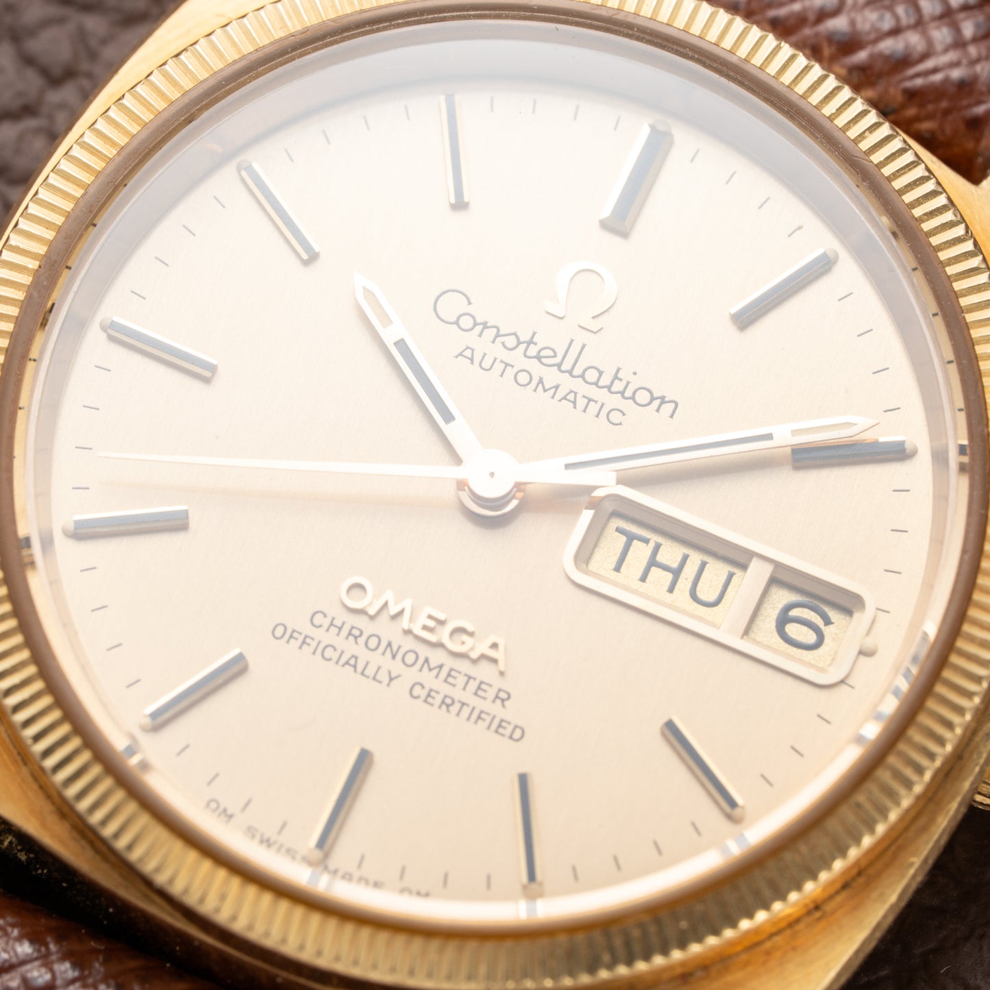 Omega Constellation C-Shape OM Dial 18K Yellow Gold Fluted Bezel Ref. 168.0057 from 1972
