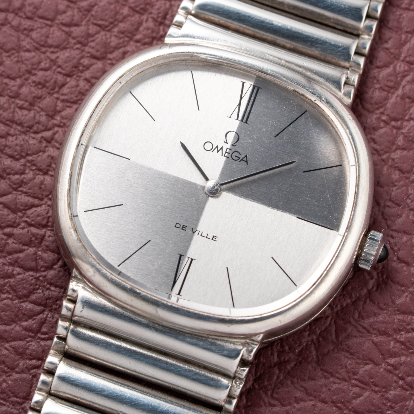 Omega De Ville Jeux d’Argent 925 Sterling Silver Moiré Two Tone Dial Ref. 8390 from 1973
