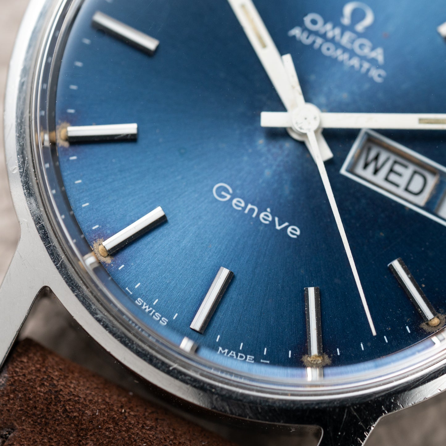 Omega Genève Day-Date Automatic Blue Dial Ref. 166.0117 from 1972