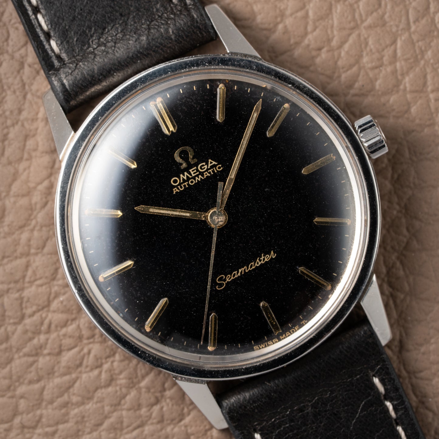 Omega Seamaster Automatic Black Gilt Dial Ref 165.002 from 1966