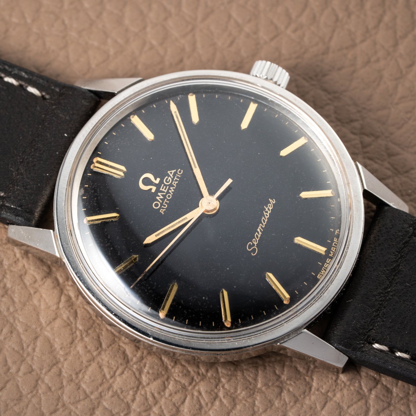 Omega Seamaster Automatic Black Gilt Dial Ref 165.002 from 1966
