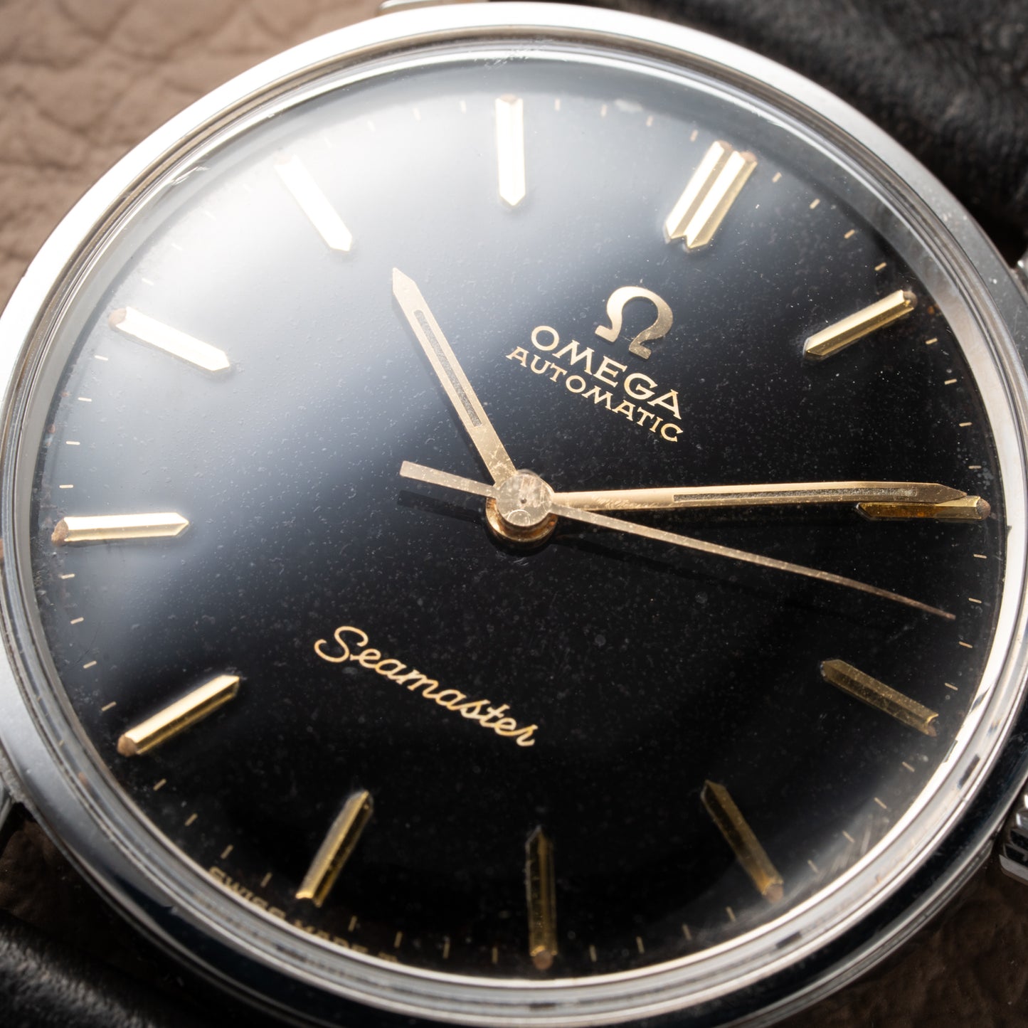 Omega Seamaster Automatic Black Gilt Dial Ref 165.002 from 1966