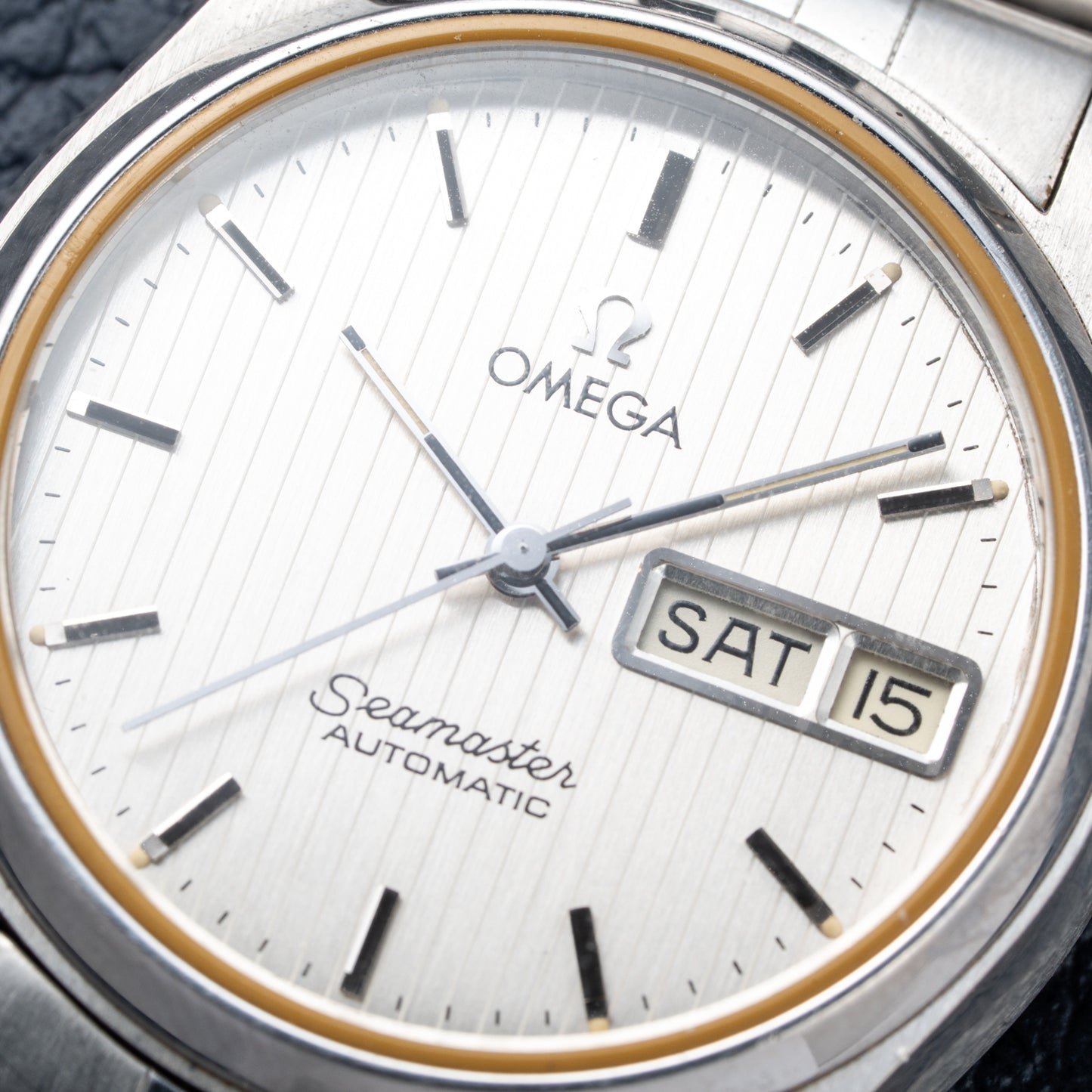 Omega Seamaster Automatic Day-Date Stripped Dial Jubilee Bracelet Ref. 166.0264 from 1980