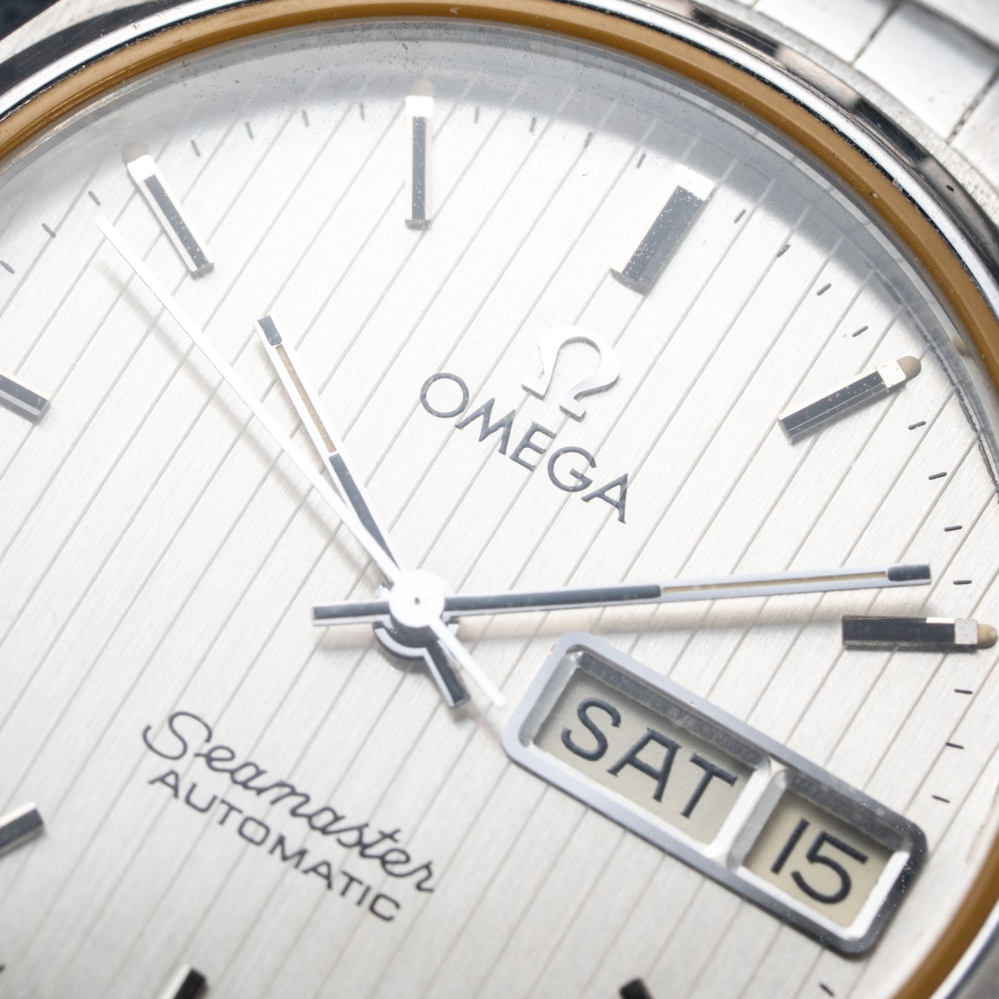 Omega Seamaster Automatic Day-Date Stripped Dial Jubilee Bracelet Ref. 166.0264 from 1980