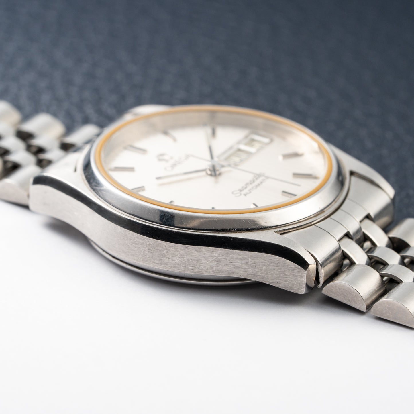 Omega Seamaster Automatic Day-Date Stripped Dial Jubilee Bracelet Ref. 166.0264 from 1980
