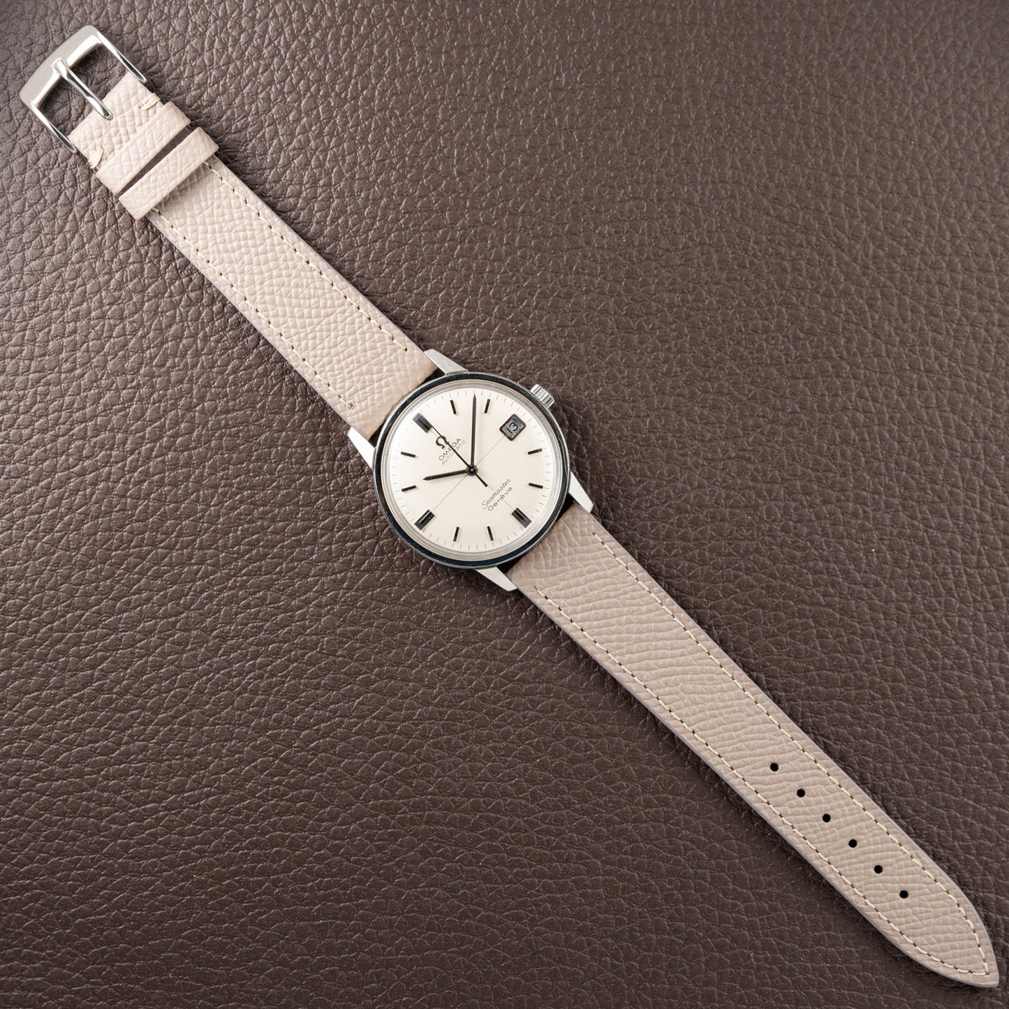 Omega Seamaster Geneve Rare Double-Signed Crosshair Dial Ref. 166.002 from 1968