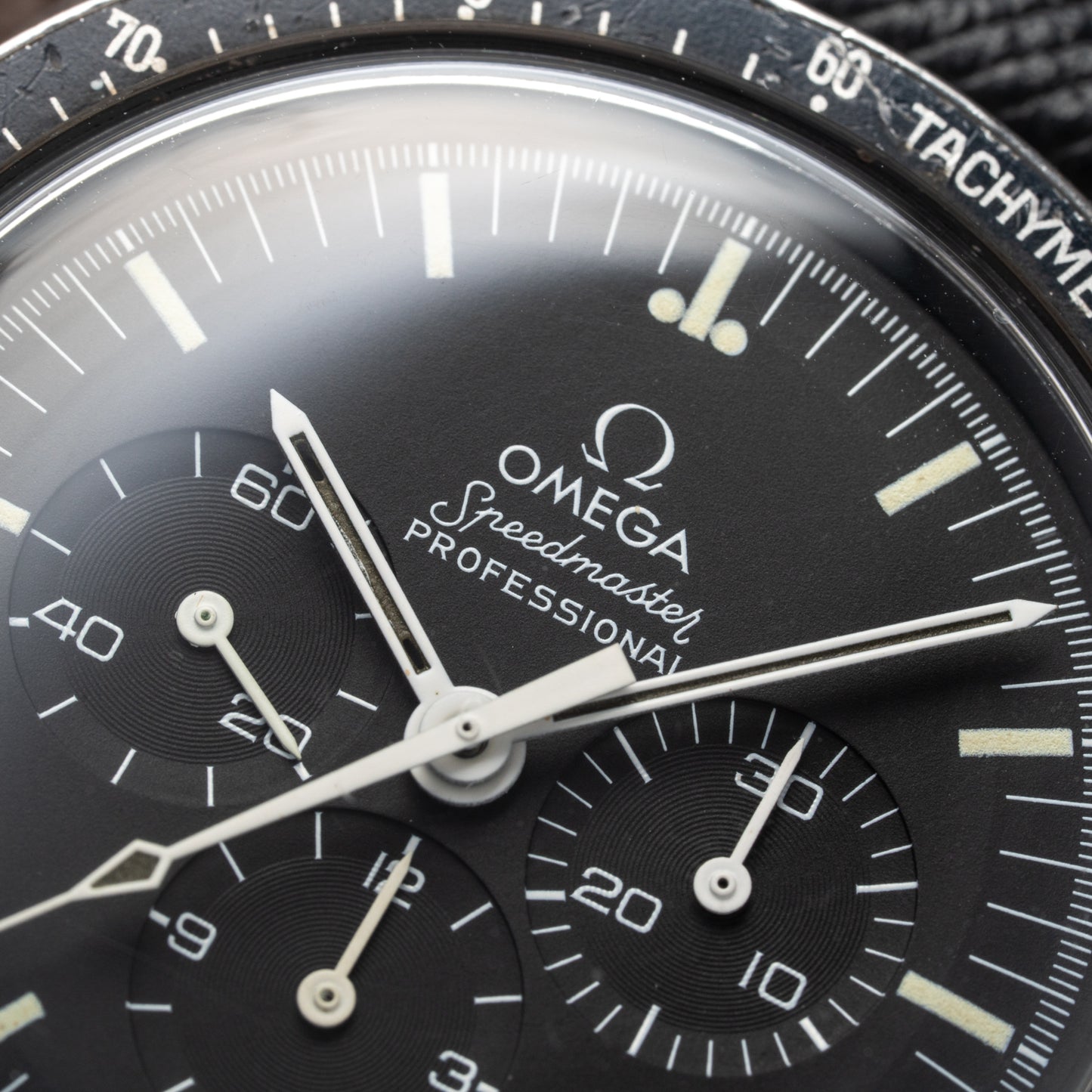 Omega Speedmaster Professional Long S and R Moonwatch Ref 145.022 with papers from 1984