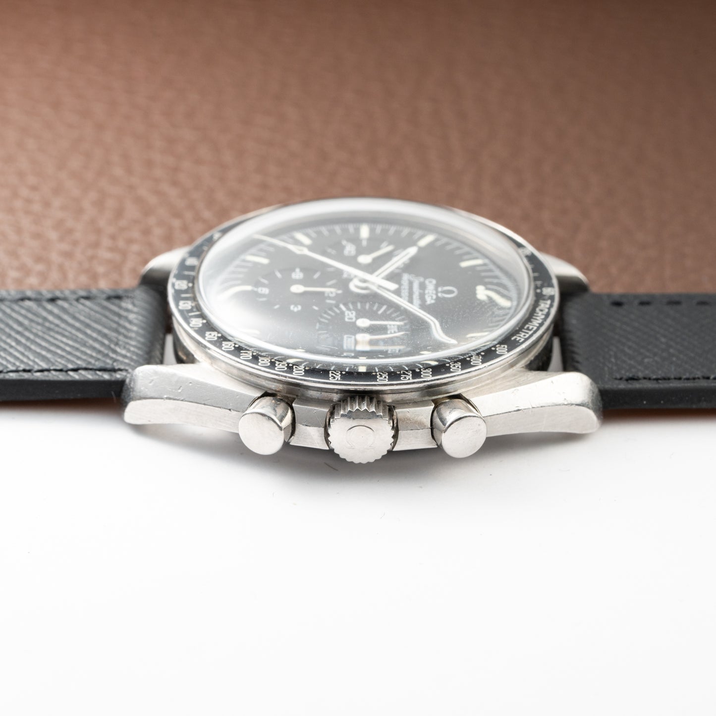 Omega Speedmaster Professional Long S and R Moonwatch Ref 145.022 with papers from 1984