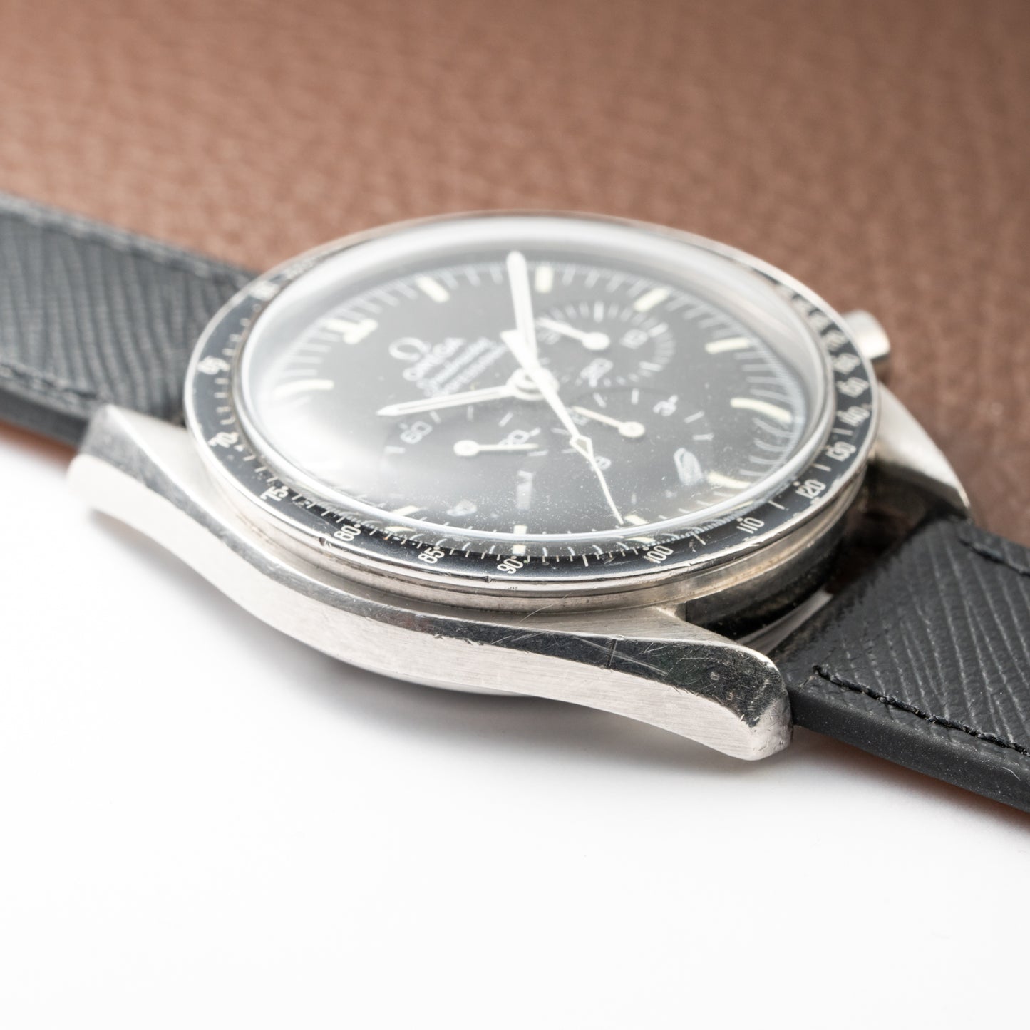 Omega Speedmaster Professional Long S and R Moonwatch Ref 145.022 with papers from 1984