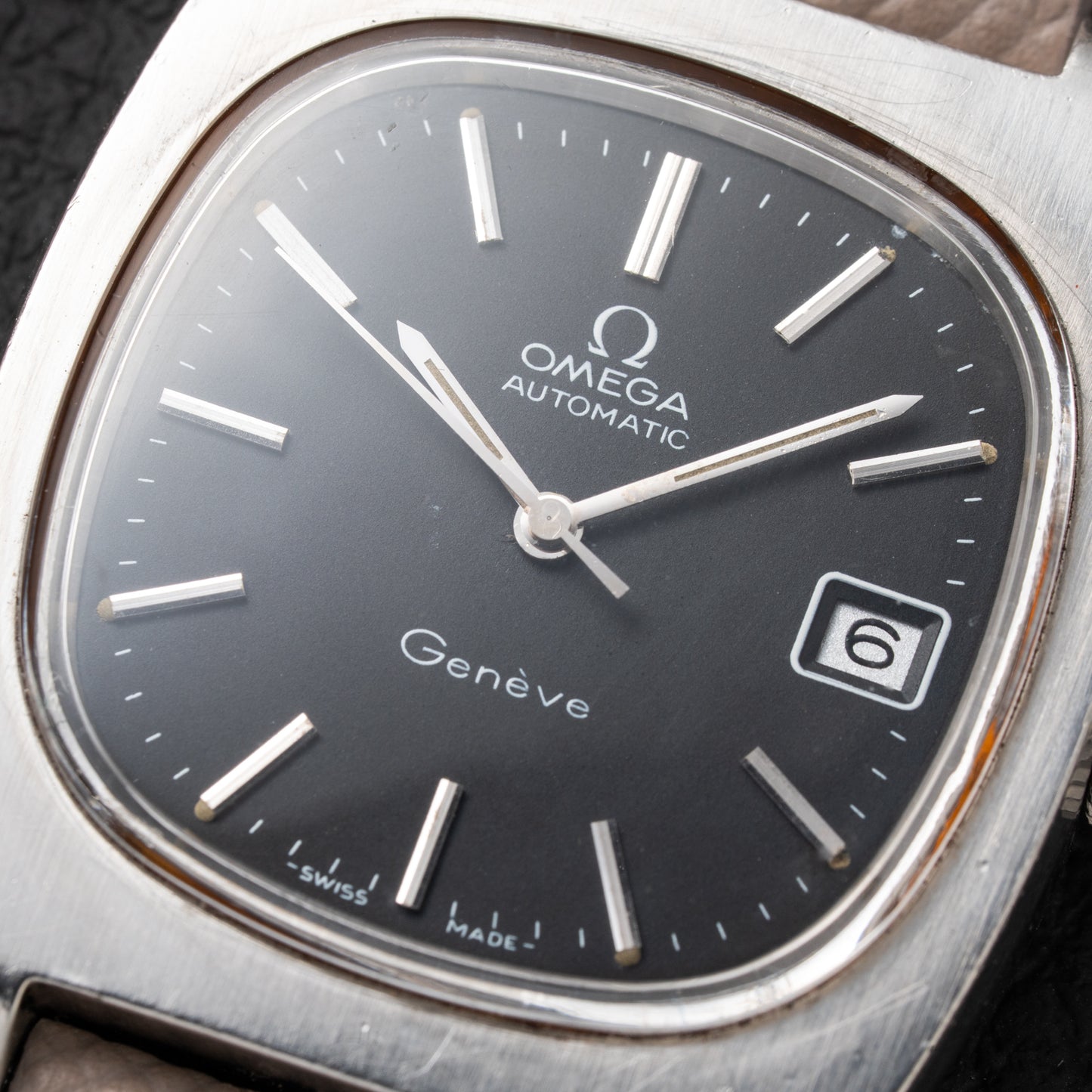 Omega Genève Matt Black Dial TV Jumbo from 1973 Ref. 166.0190