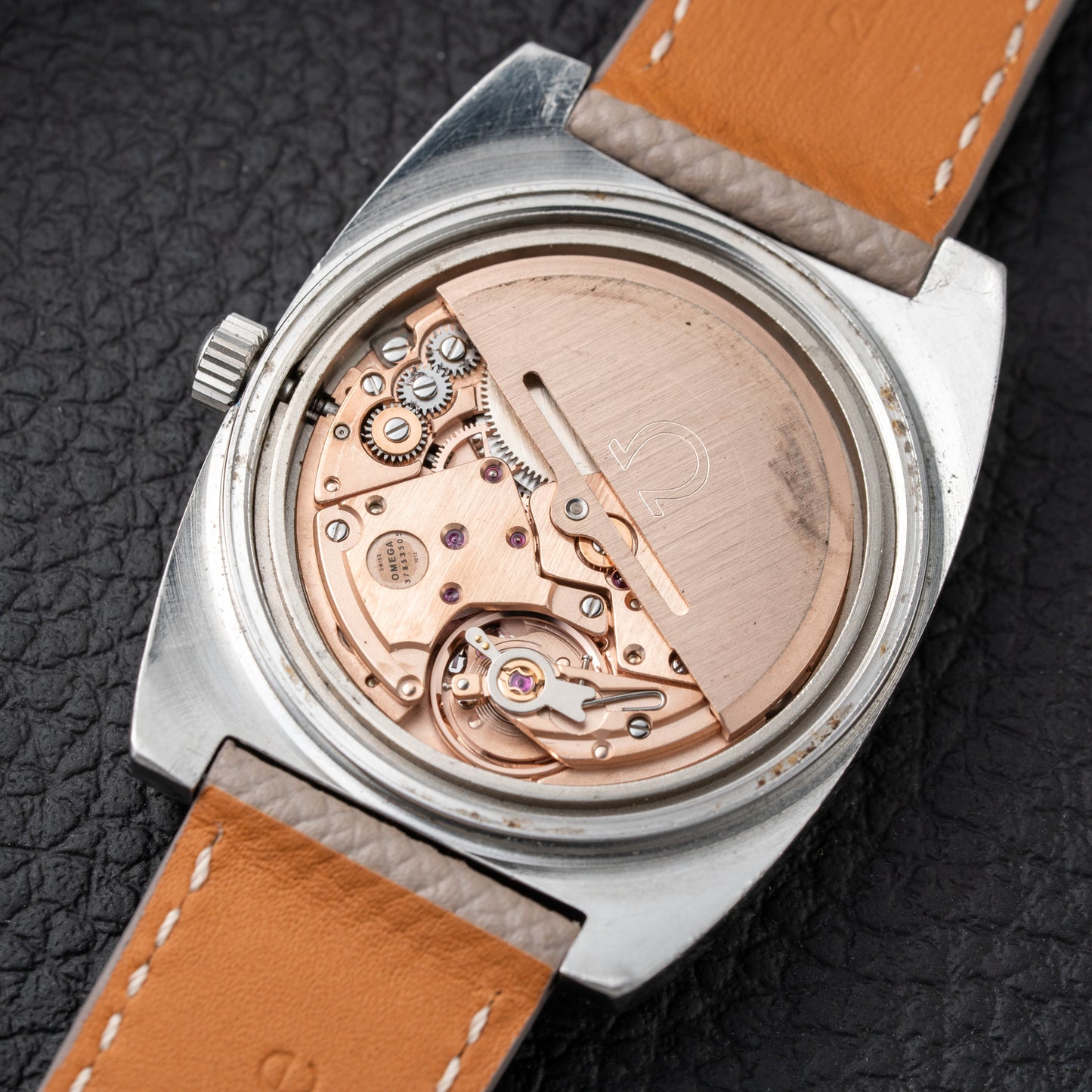 Omega Genève Matt Black Dial TV Jumbo from 1973 Ref. 166.0190