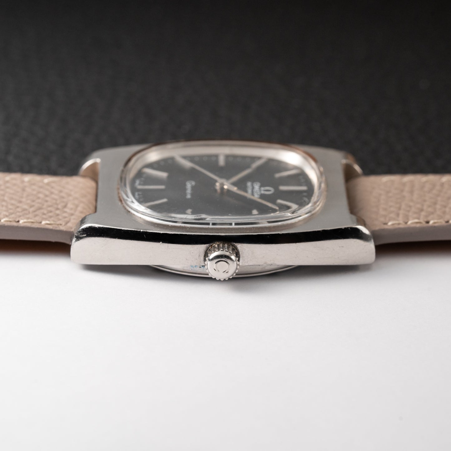 Omega Genève Matt Black Dial TV Jumbo from 1973 Ref. 166.0190
