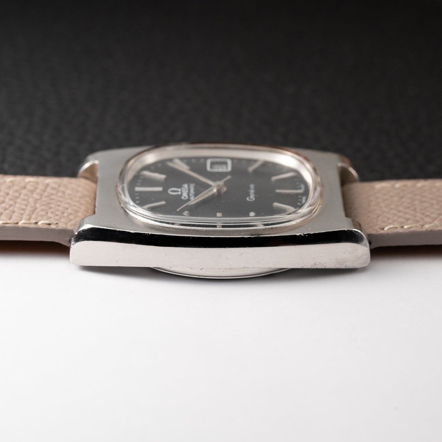 Omega Genève Matt Black Dial TV Jumbo from 1973 Ref. 166.0190
