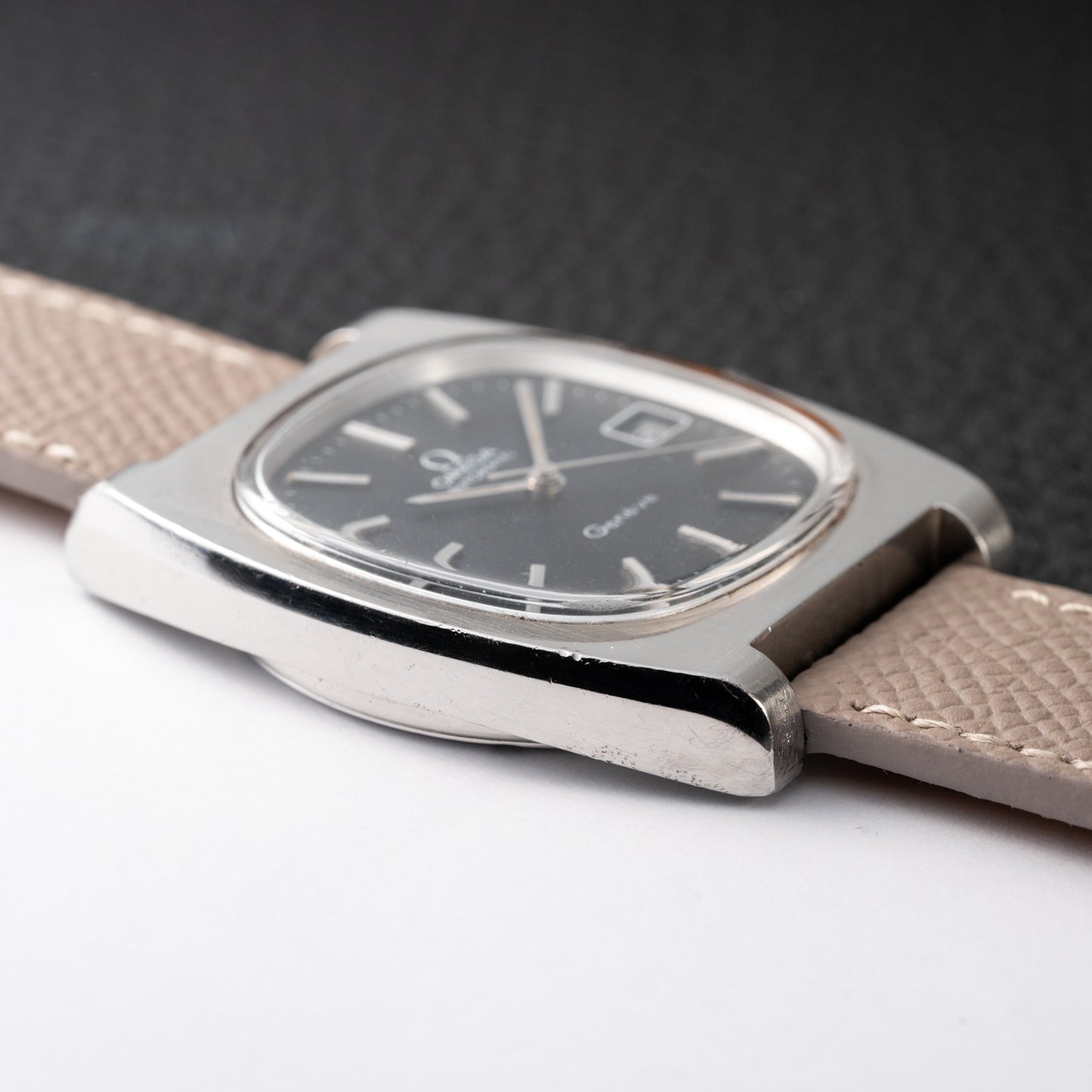 Omega Genève Matt Black Dial TV Jumbo from 1973 Ref. 166.0190