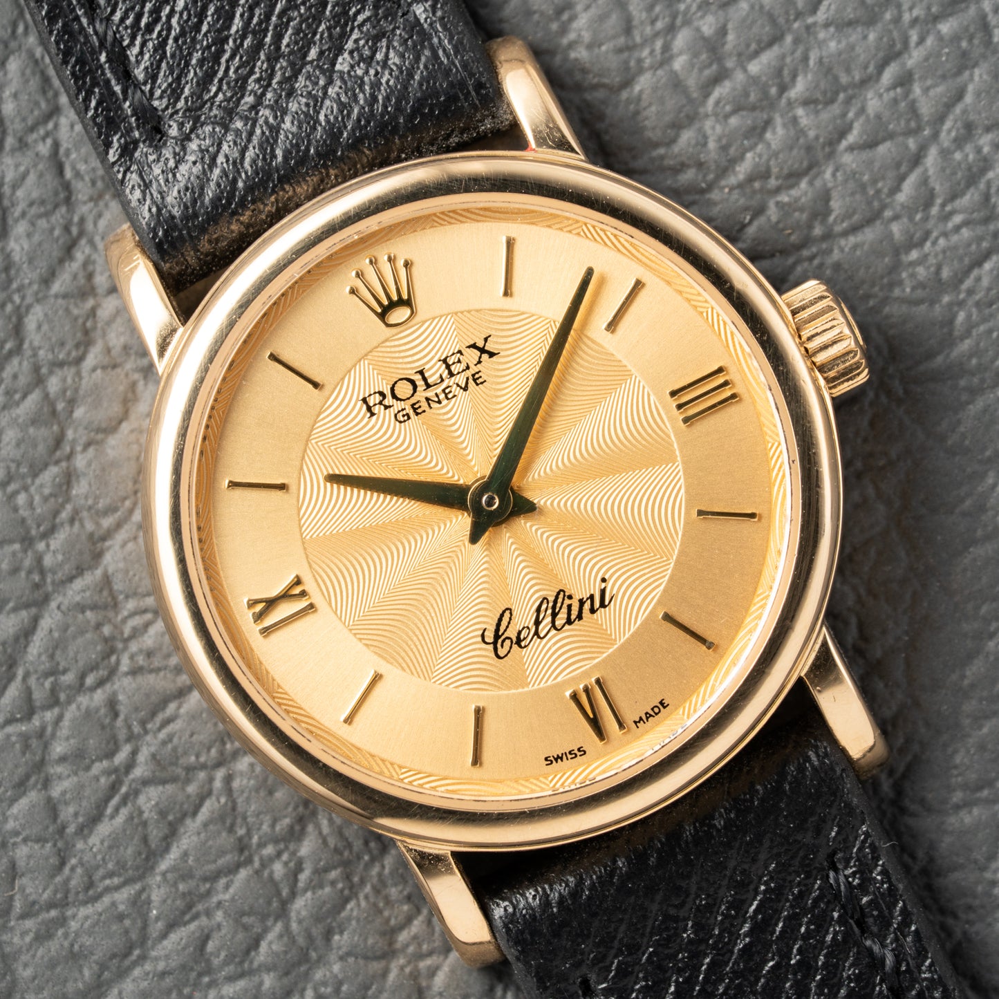 Rolex Cellini 18k Yellow Gold Champagne Guilloche Dial from 2004 Ref 6110/8