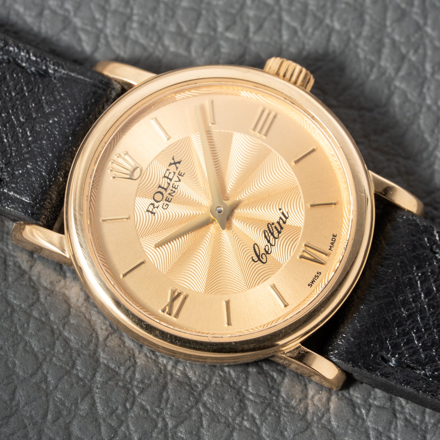 Rolex Cellini 18k Yellow Gold Champagne Guilloche Dial from 2004 Ref 6110/8