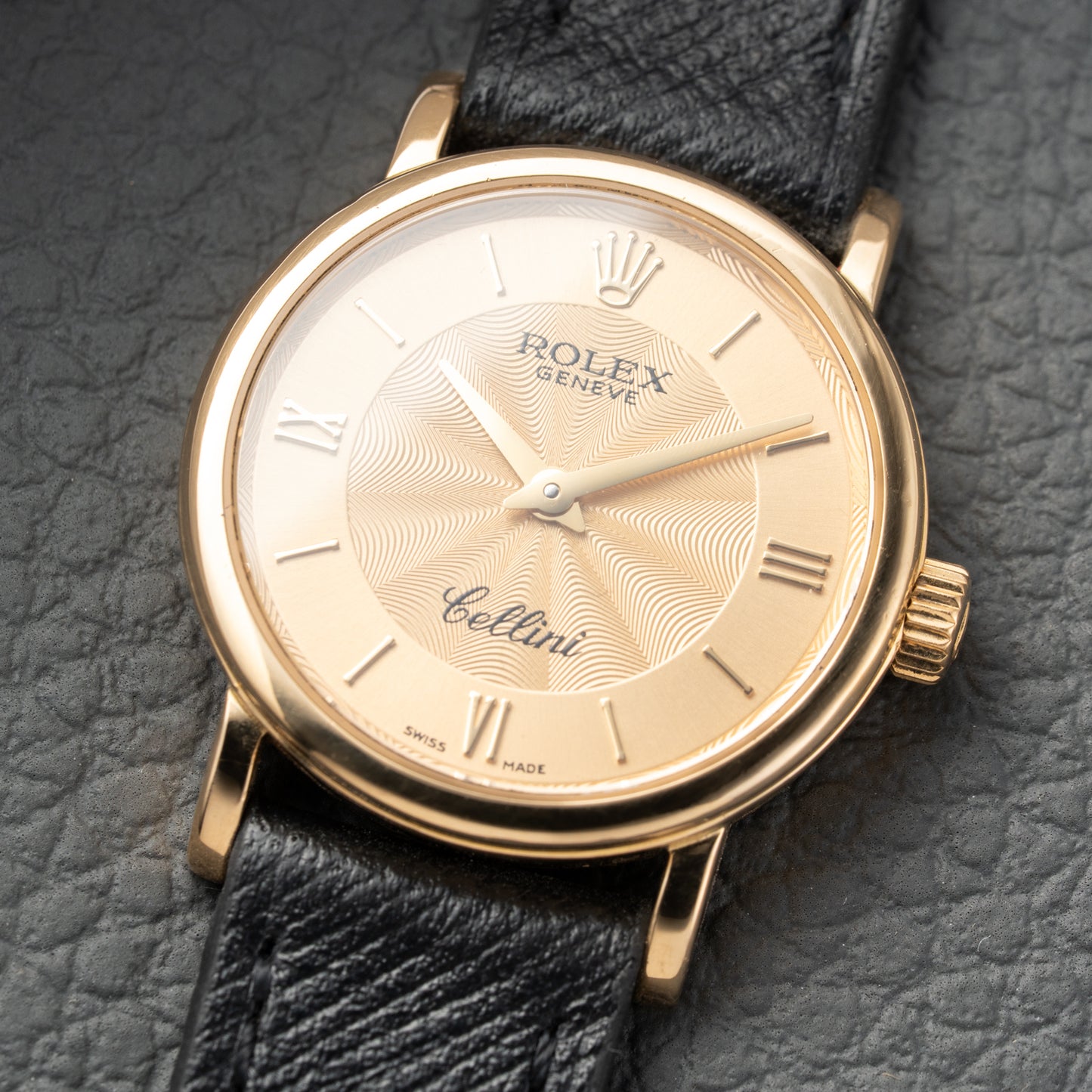 Rolex Cellini 18k Yellow Gold Champagne Guilloche Dial from 2004 Ref 6110/8