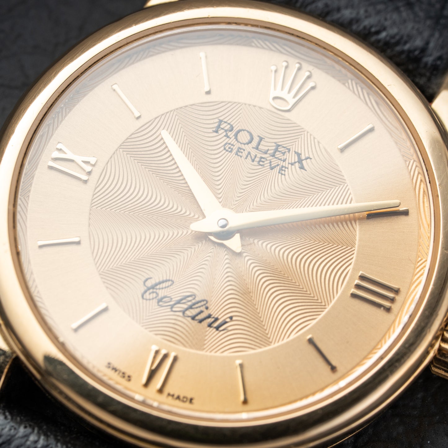 Rolex Cellini 18k Yellow Gold Champagne Guilloche Dial from 2004 Ref 6110/8