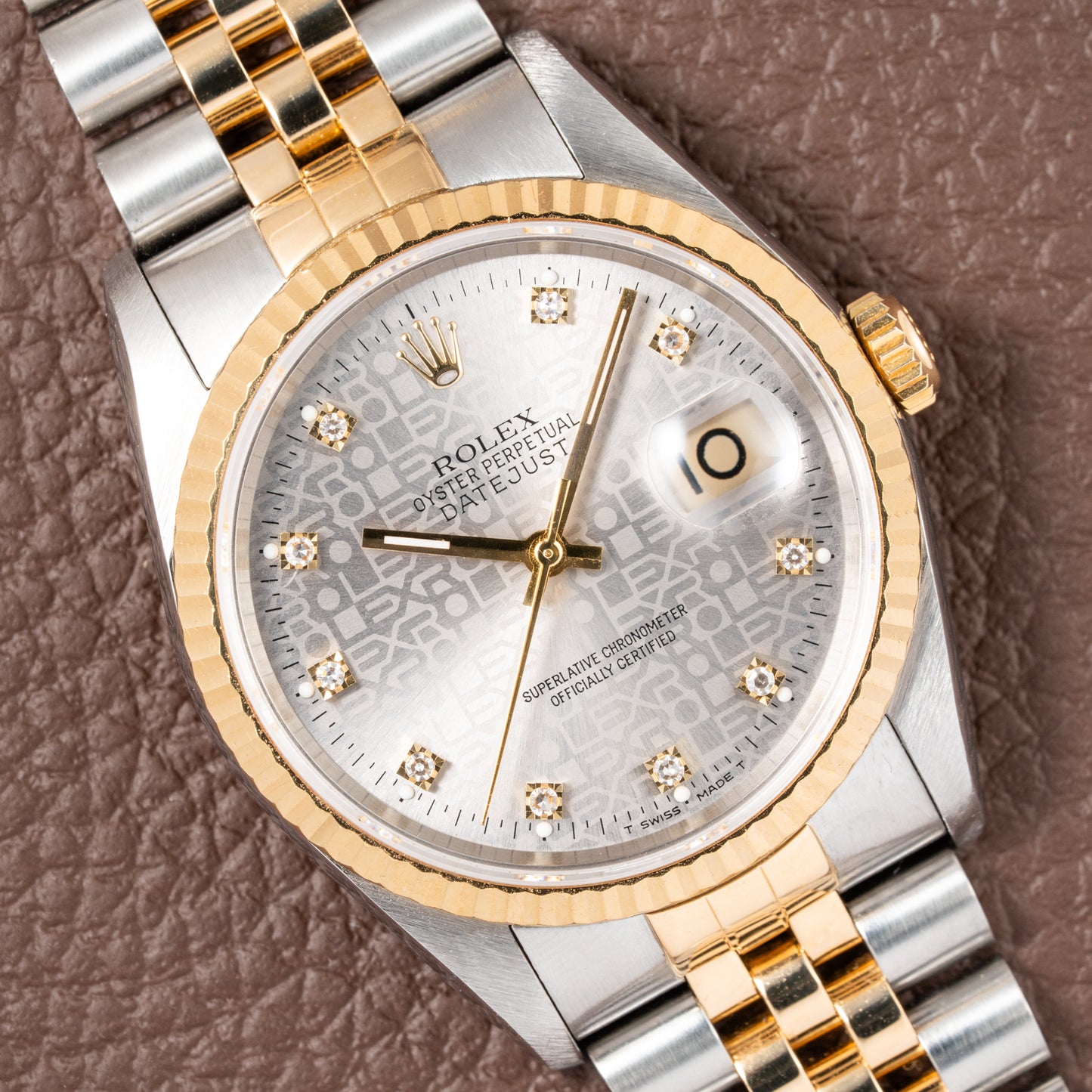 Rolex Datejust 36 Jubilee Diamond Dial Gold Steel from 1991 Ref. 16233