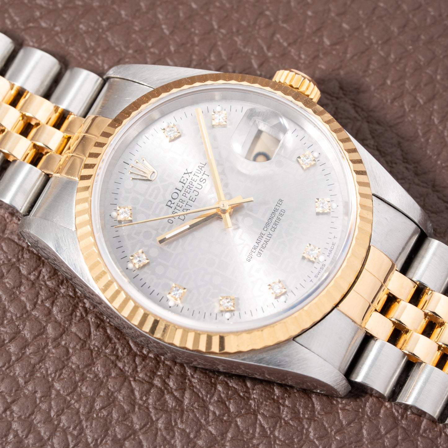Rolex Datejust 36 Jubilee Diamond Dial Gold Steel from 1991 Ref. 16233