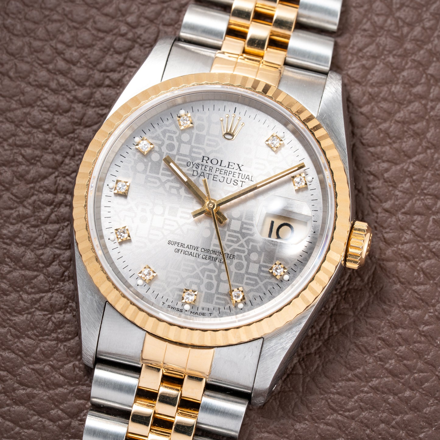 Rolex Datejust 36 Jubilee Diamond Dial Gold Steel from 1991 Ref. 16233
