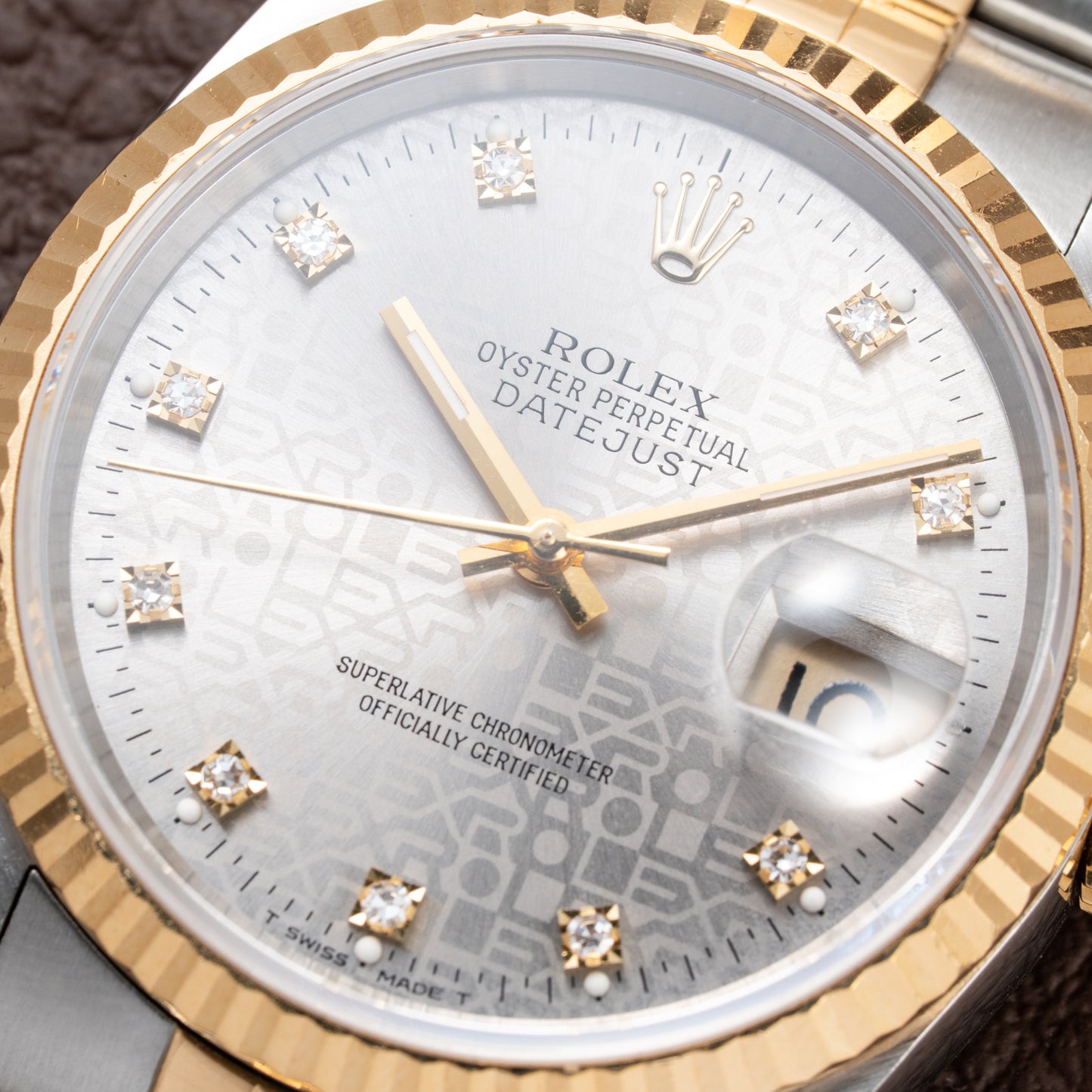 Rolex Datejust 36 Jubilee Diamond Dial Gold Steel from 1991 Ref. 16233
